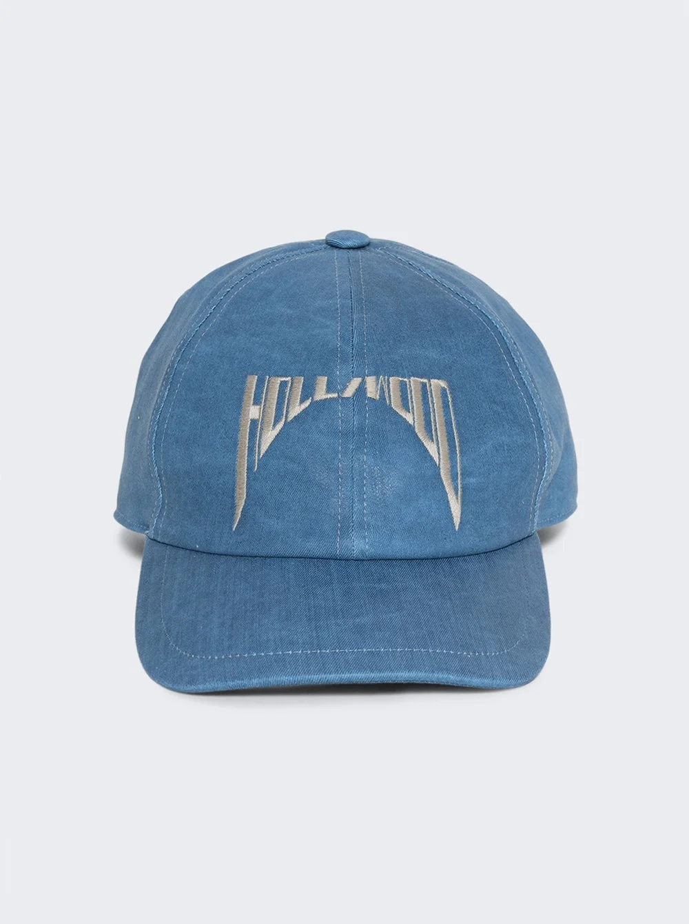 Embroidered Denim Baseball Cap Toothpaste And Pearl - 1