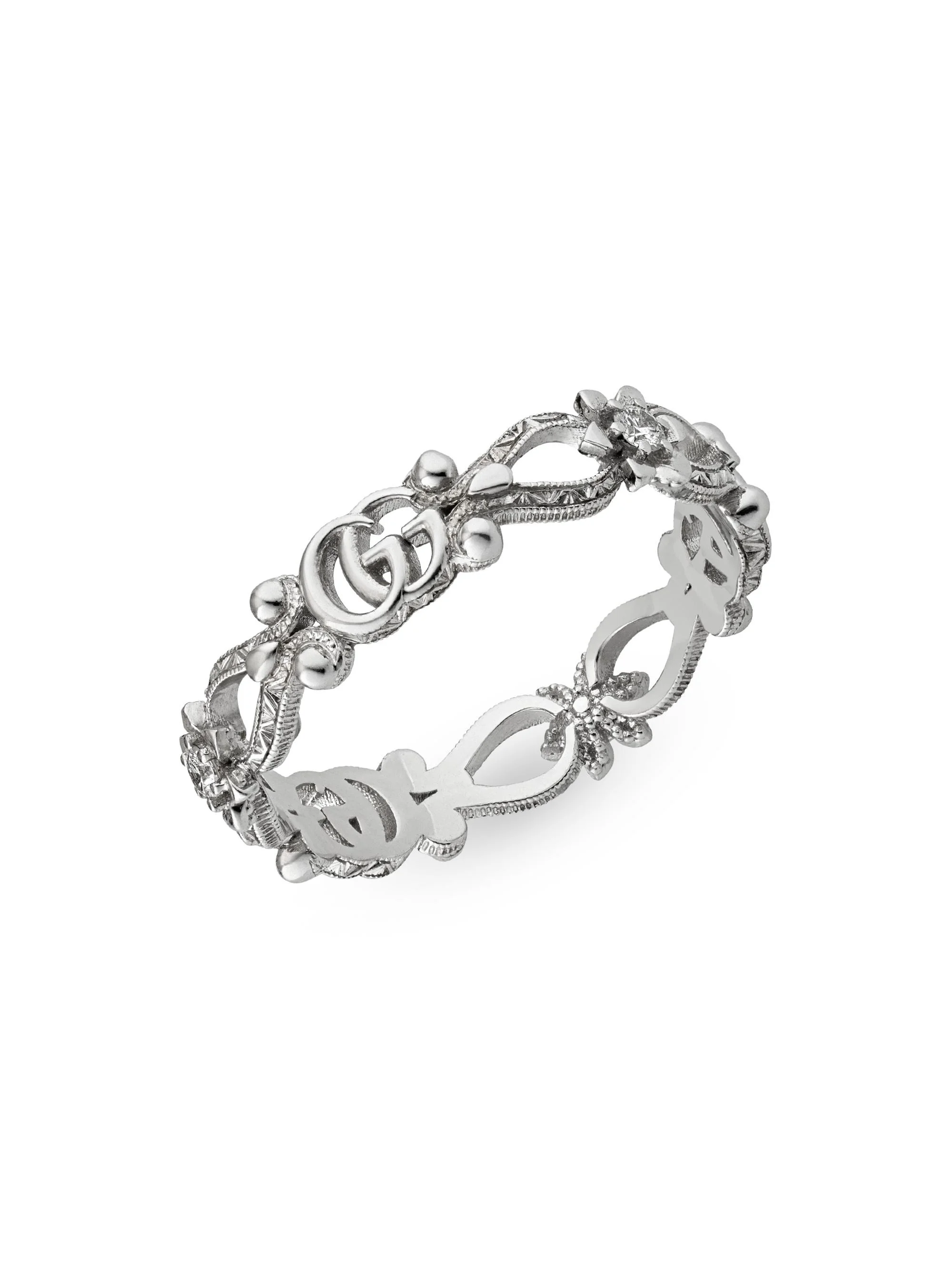 Women's Flora 18K White Gold & Diamond Ring - White Gold - 1