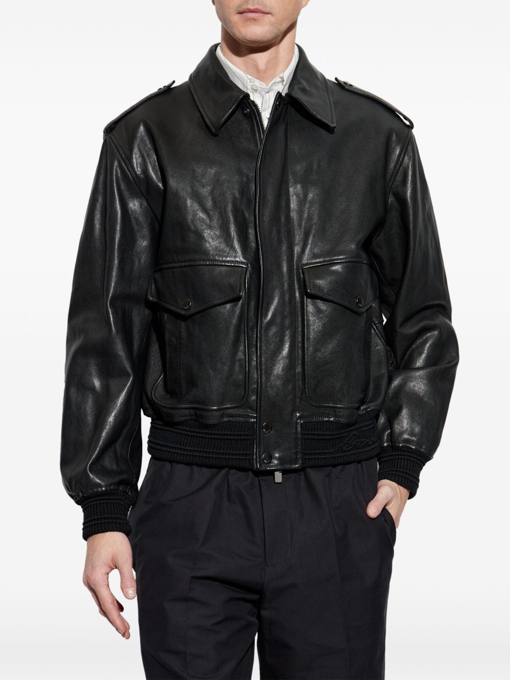 leather bomber jacket - 3