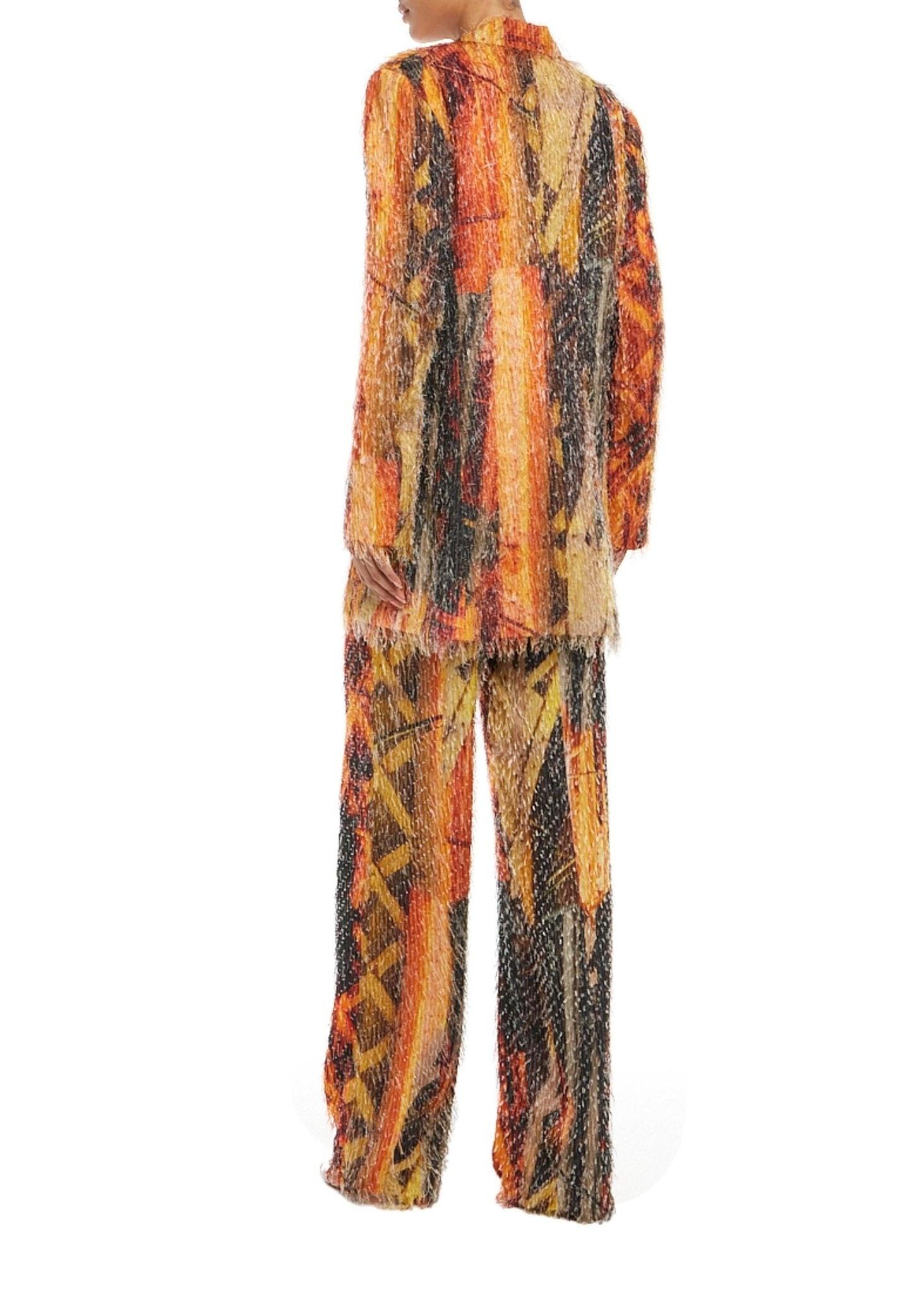 Jacquard Single Breasted Blazer - 3