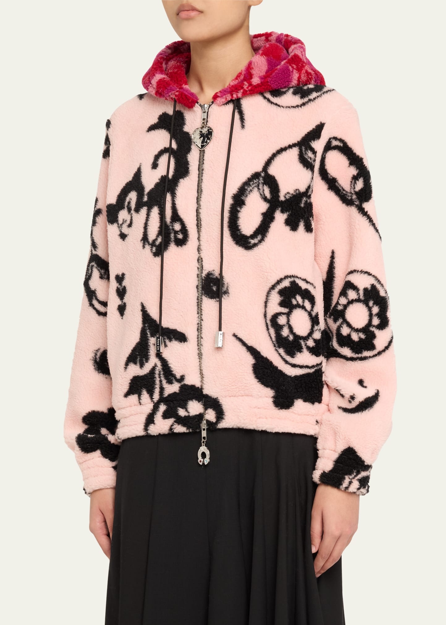 Chopova Lowena Fitted Drawstring Hooded Fleece Jacket