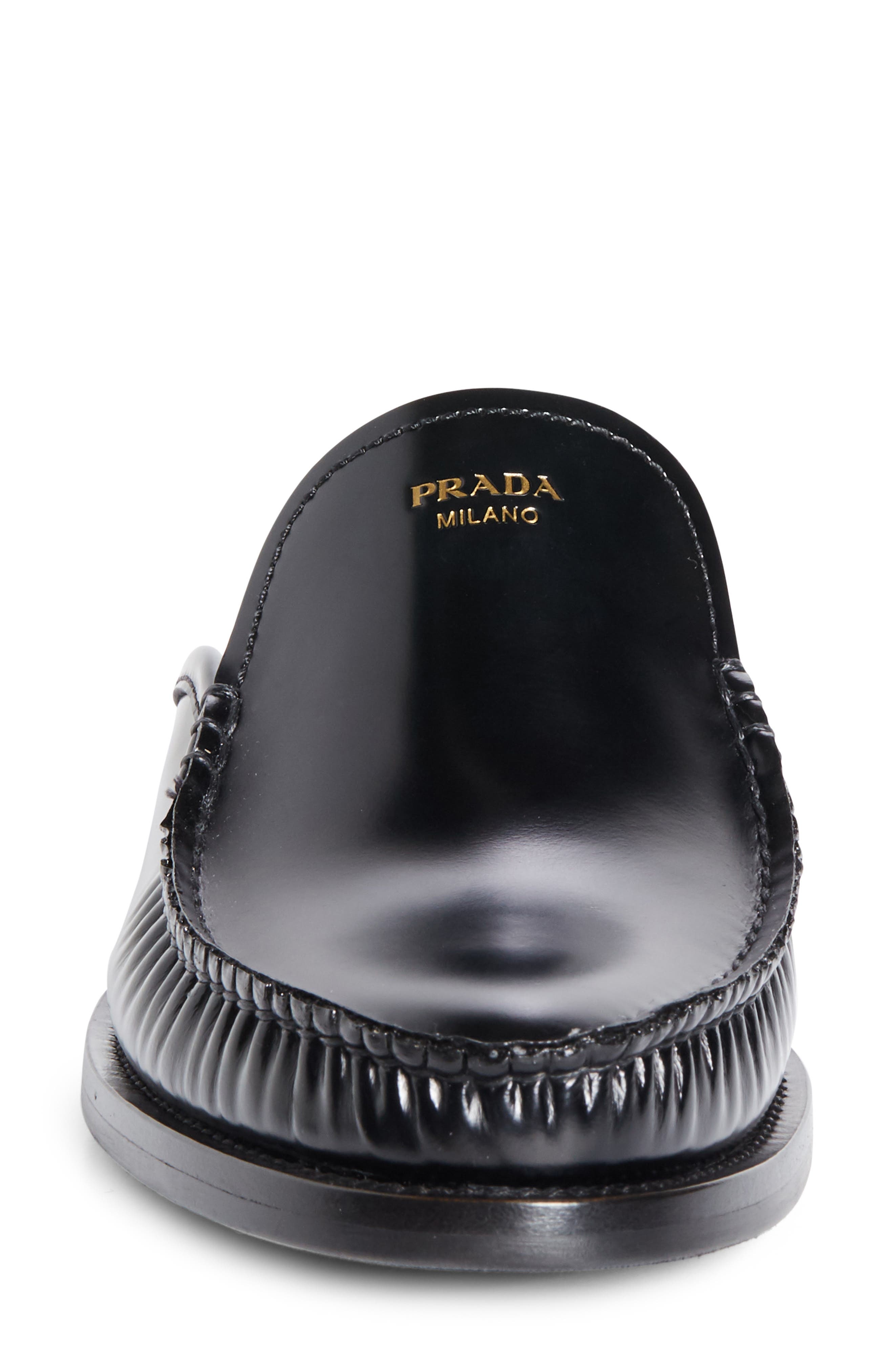 Prada Moc Toe Loafer Mule in Nero at Nordstrom - 4