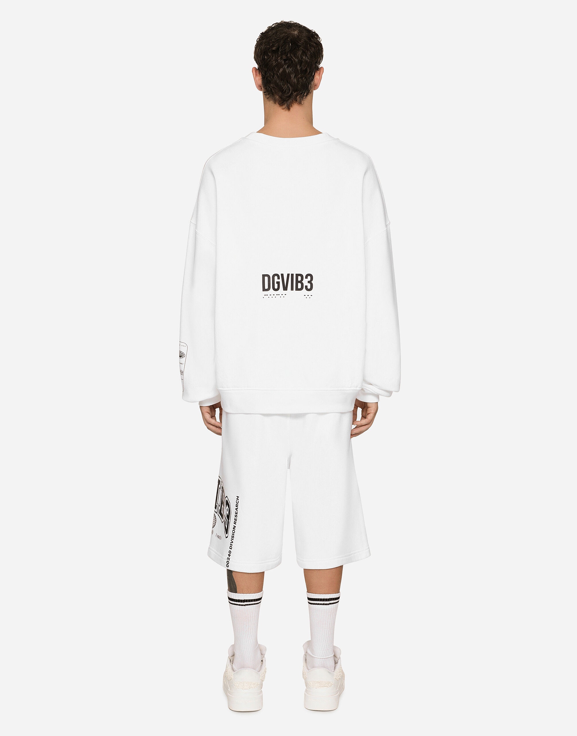 Jersey jogging shorts with DGVIB3 print and logo - 3