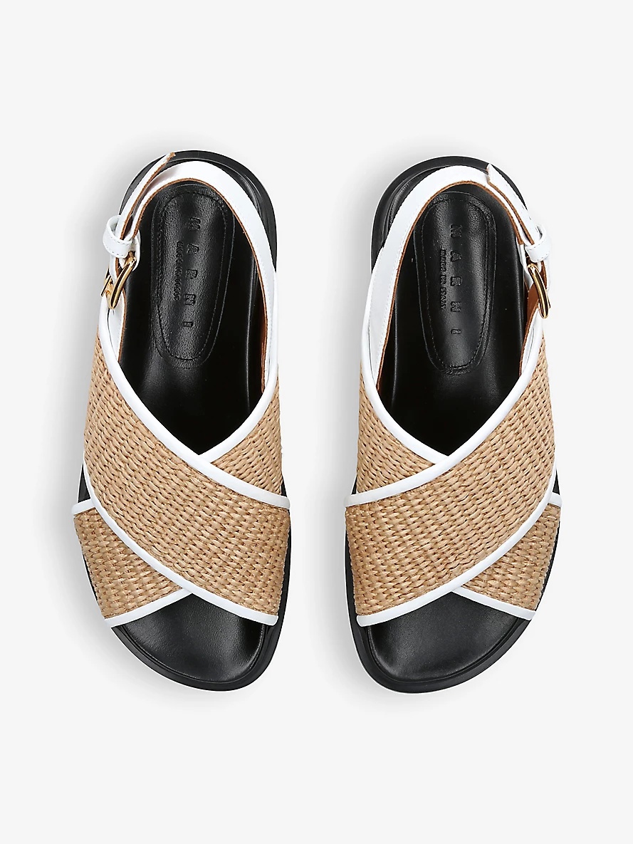 Fussbett raffia and leather platform sandals - 2