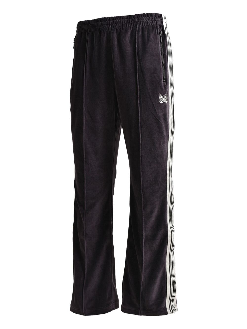 side-stripe velour track pants - 3