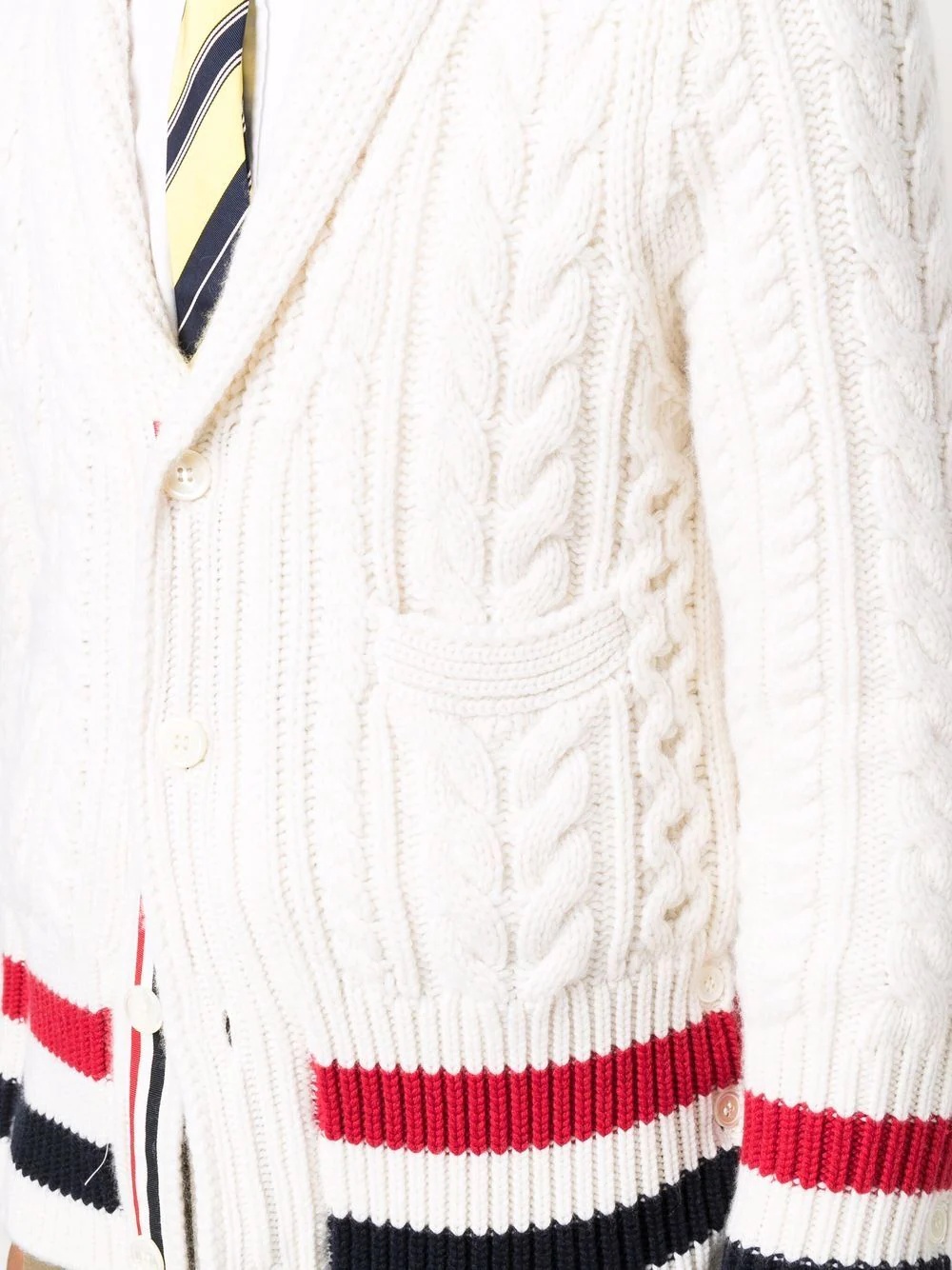 RWB-stripe cable-knit cardigan - 5