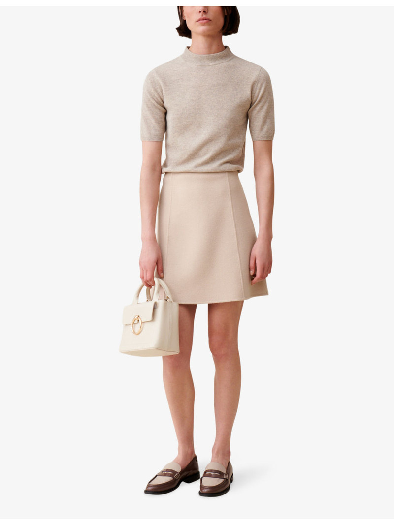 Claudie Pierlot Straight-cut high-rise wool-blend mini skirt outlook