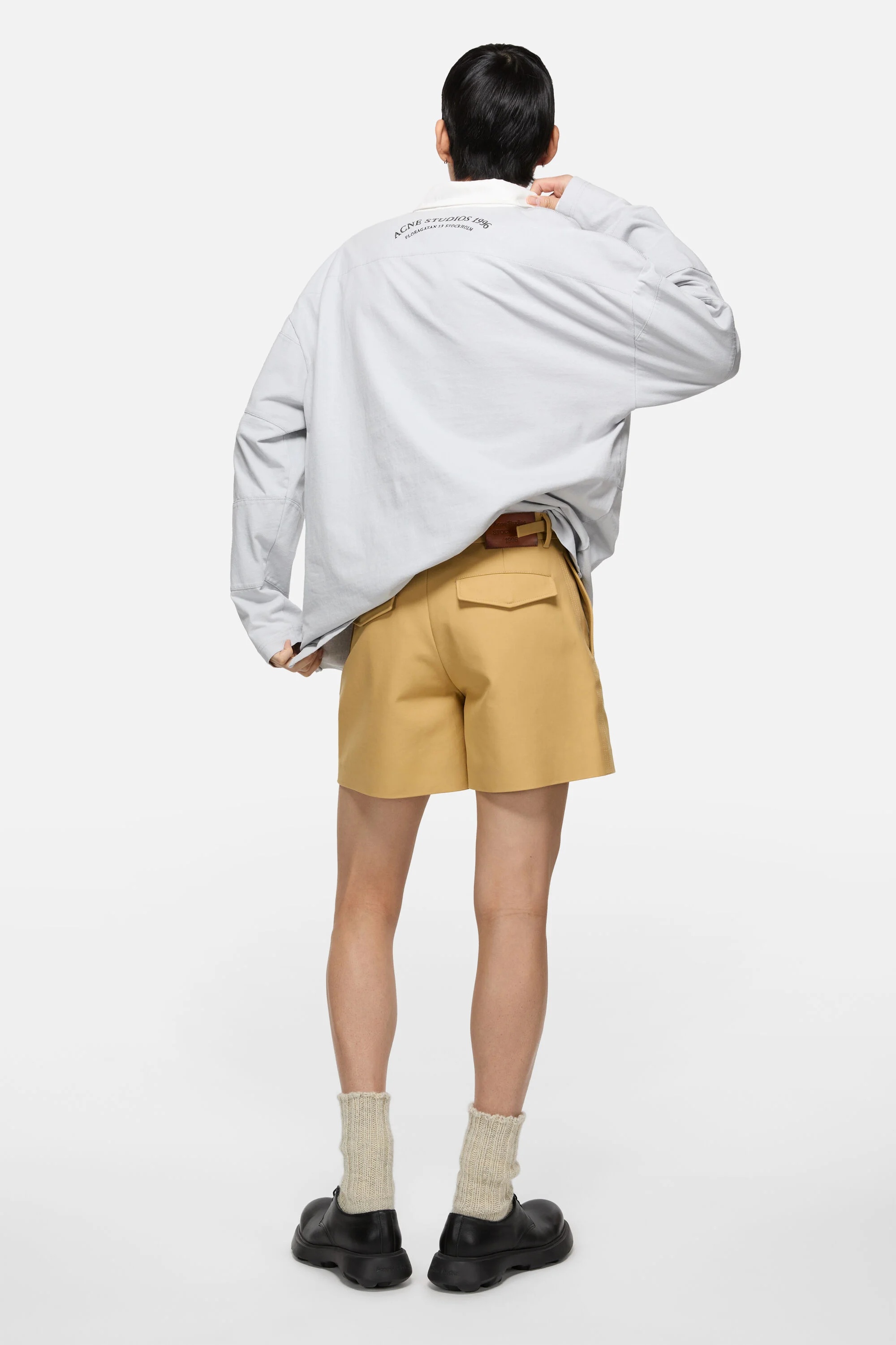 Satin shorts - Sand beige - 3