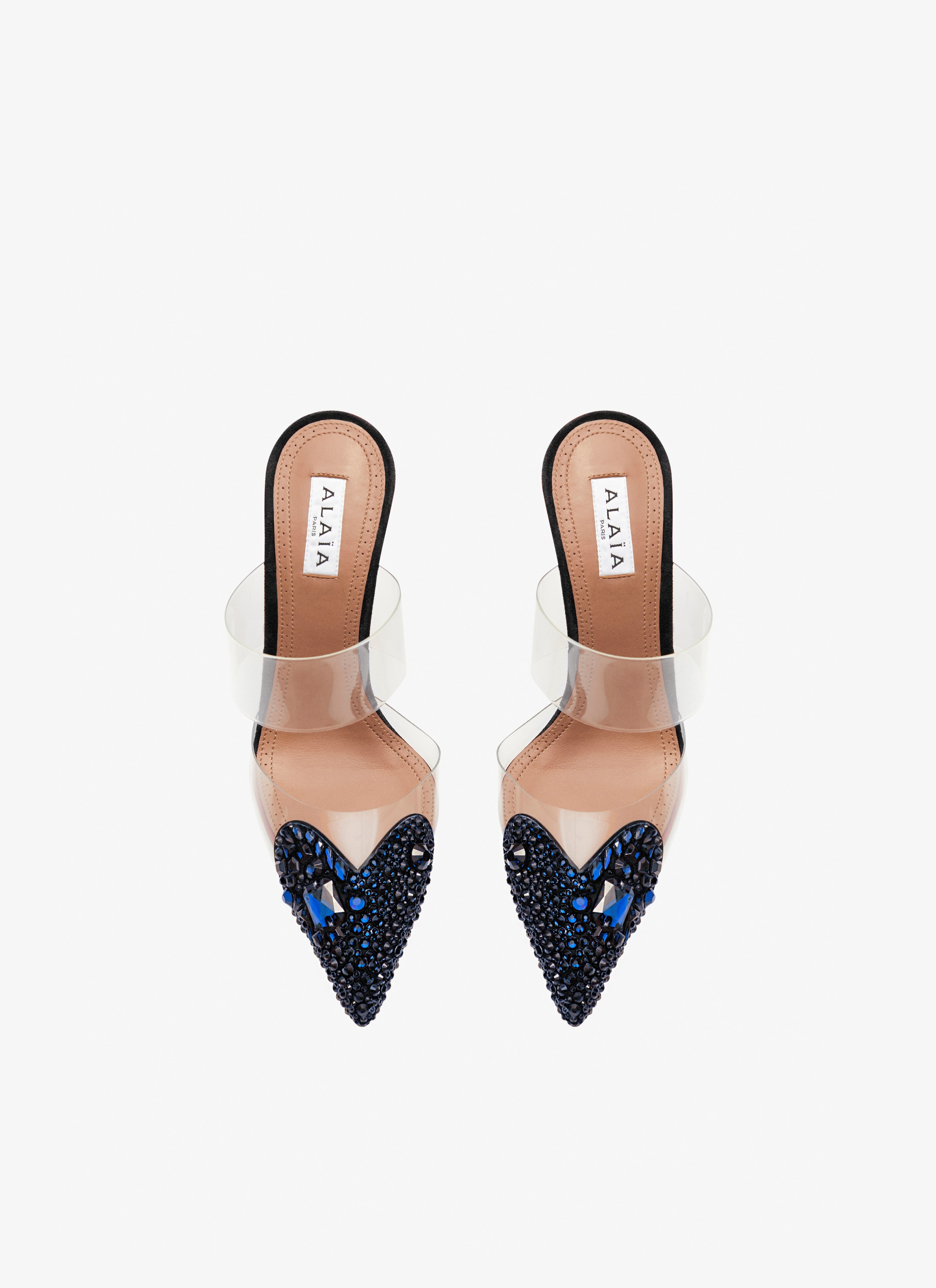 HEART MULES IN SUEDE GOATSKIN WITH CRYSTALS - 2