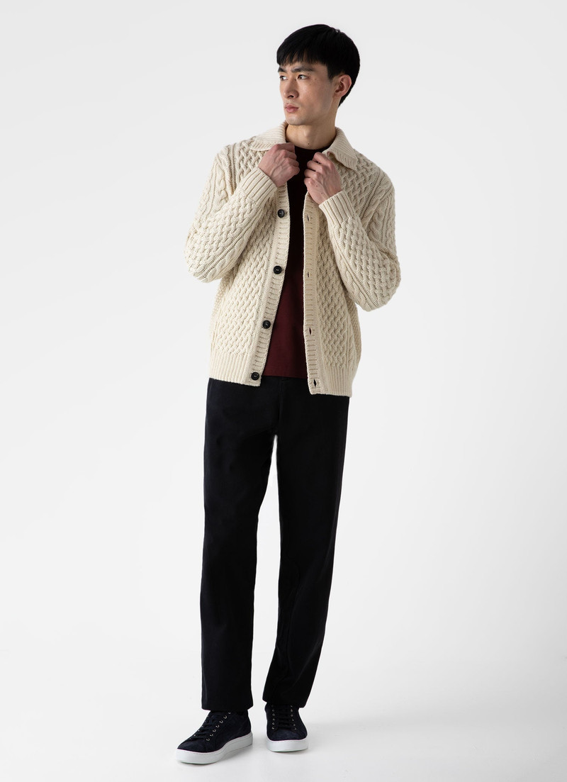 Sunspel Cable Knit Cardigan Jacket outlook