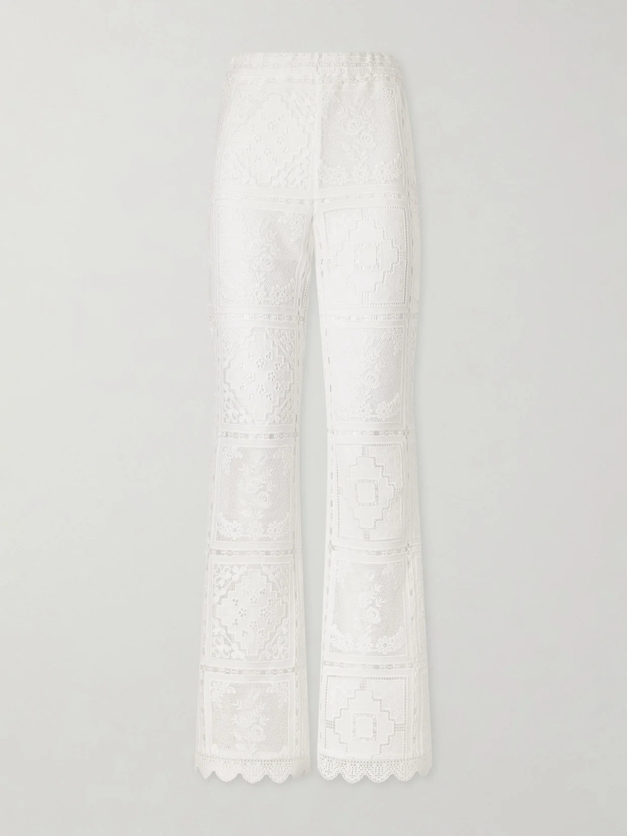Aster Embroidered Mesh Flared Pants - 1