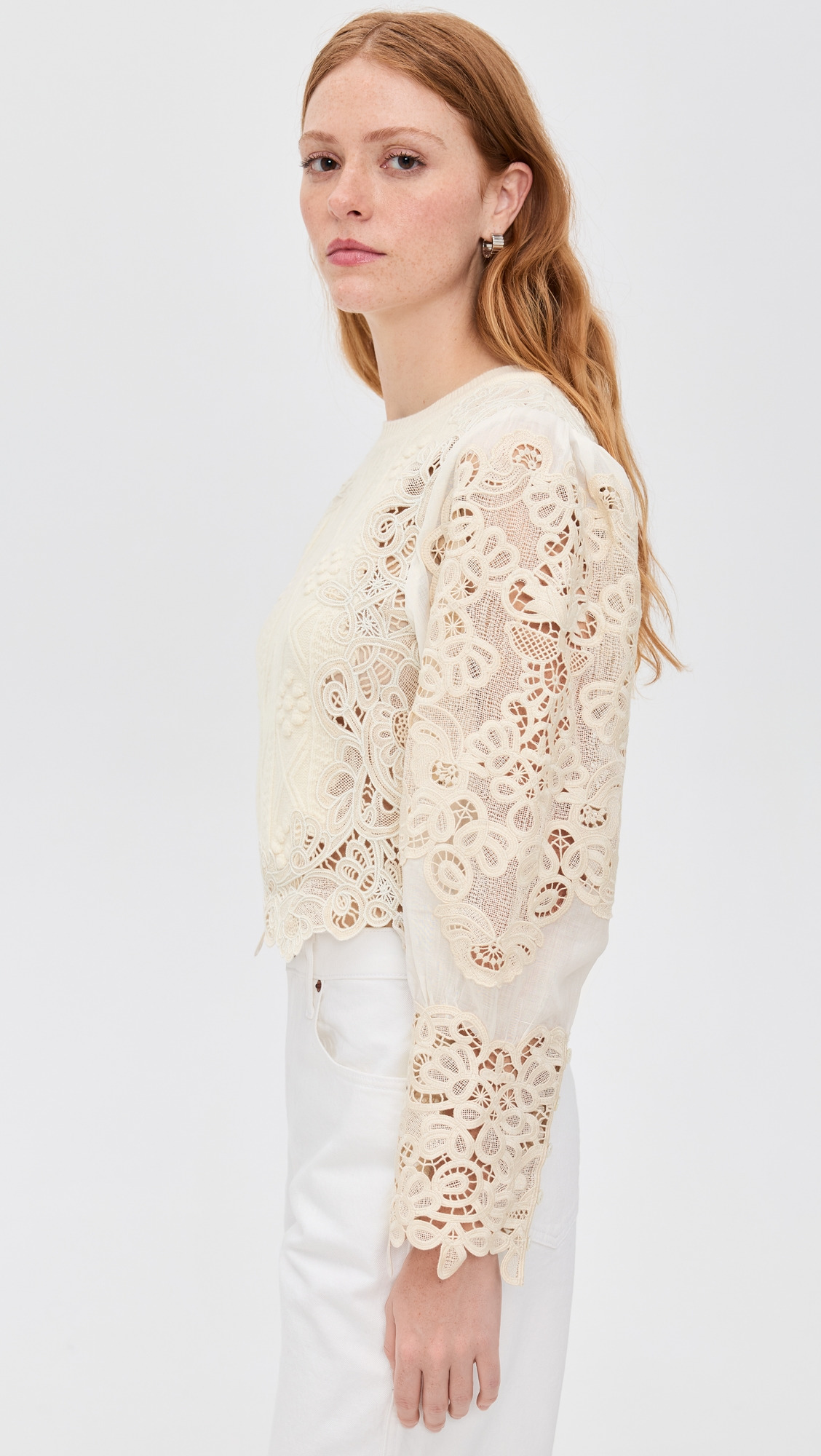 Vania Lace Combo Sleeve Sweater - 3