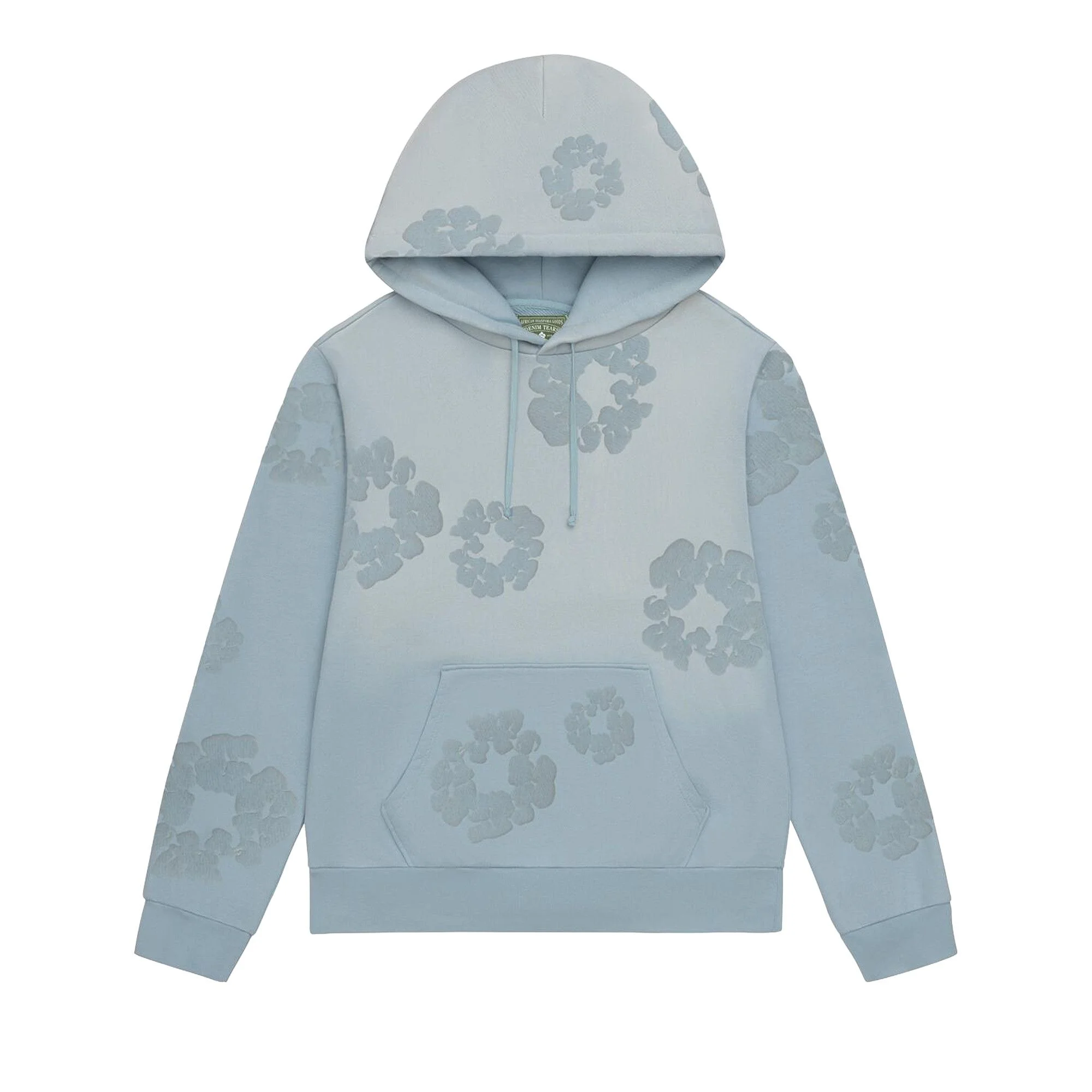 Denim Tears Faded Mono Cotton Wreath Hoodie 'Light Blue' - 1