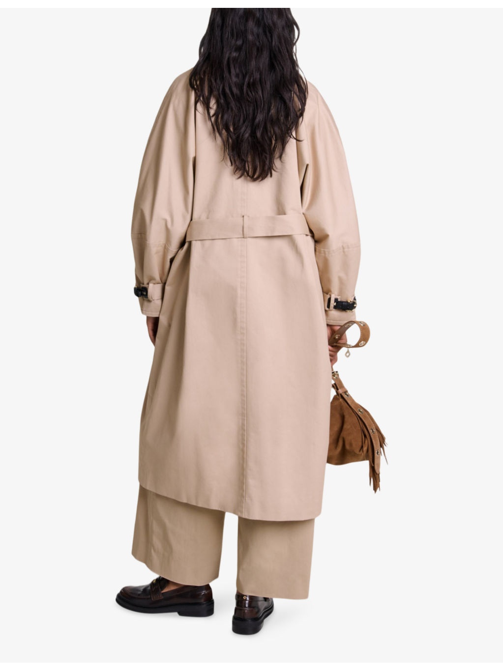 Contrast-buckle long organic-cotton trench coat - 4