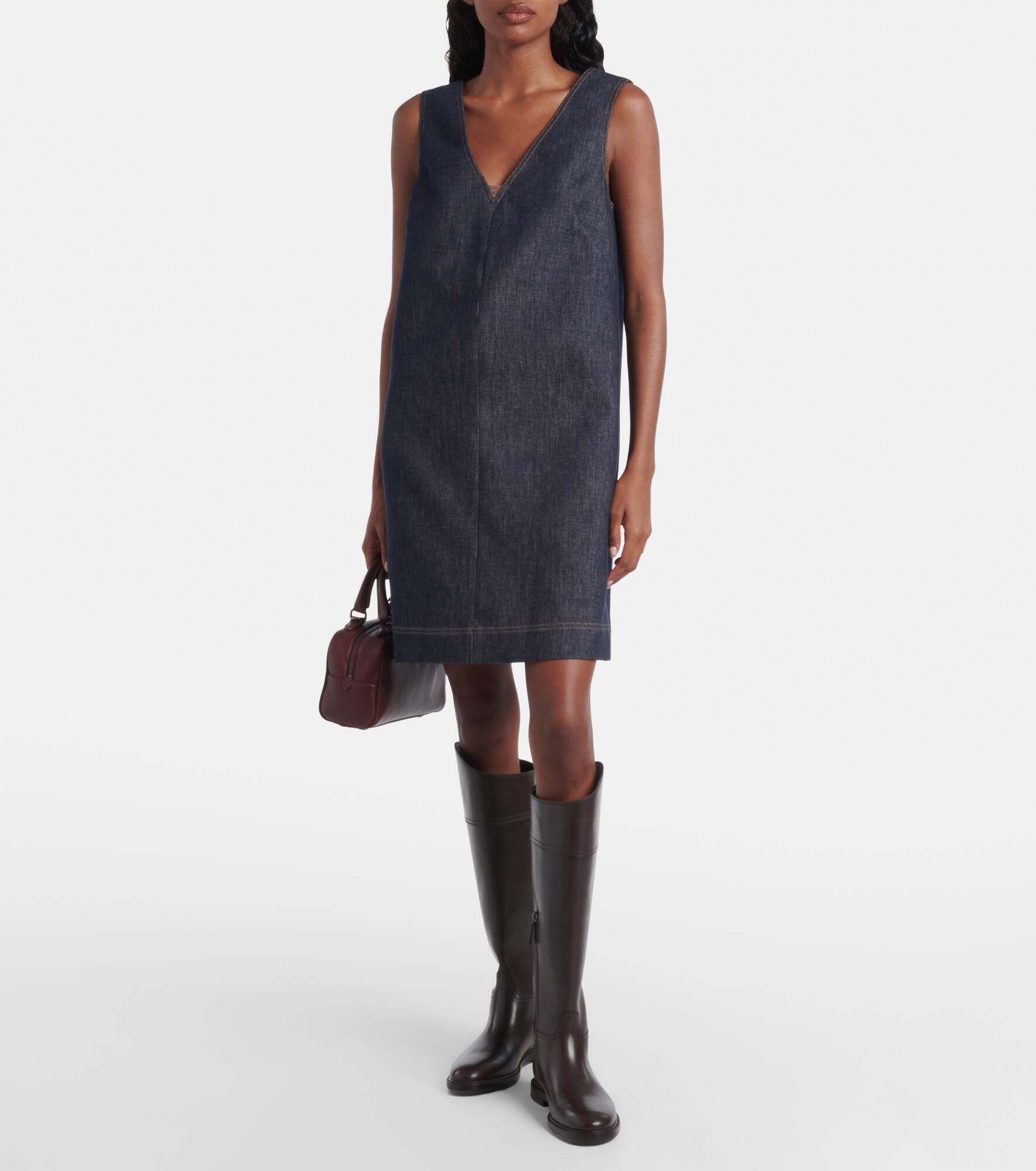 Monili cotton twill minidress - 2