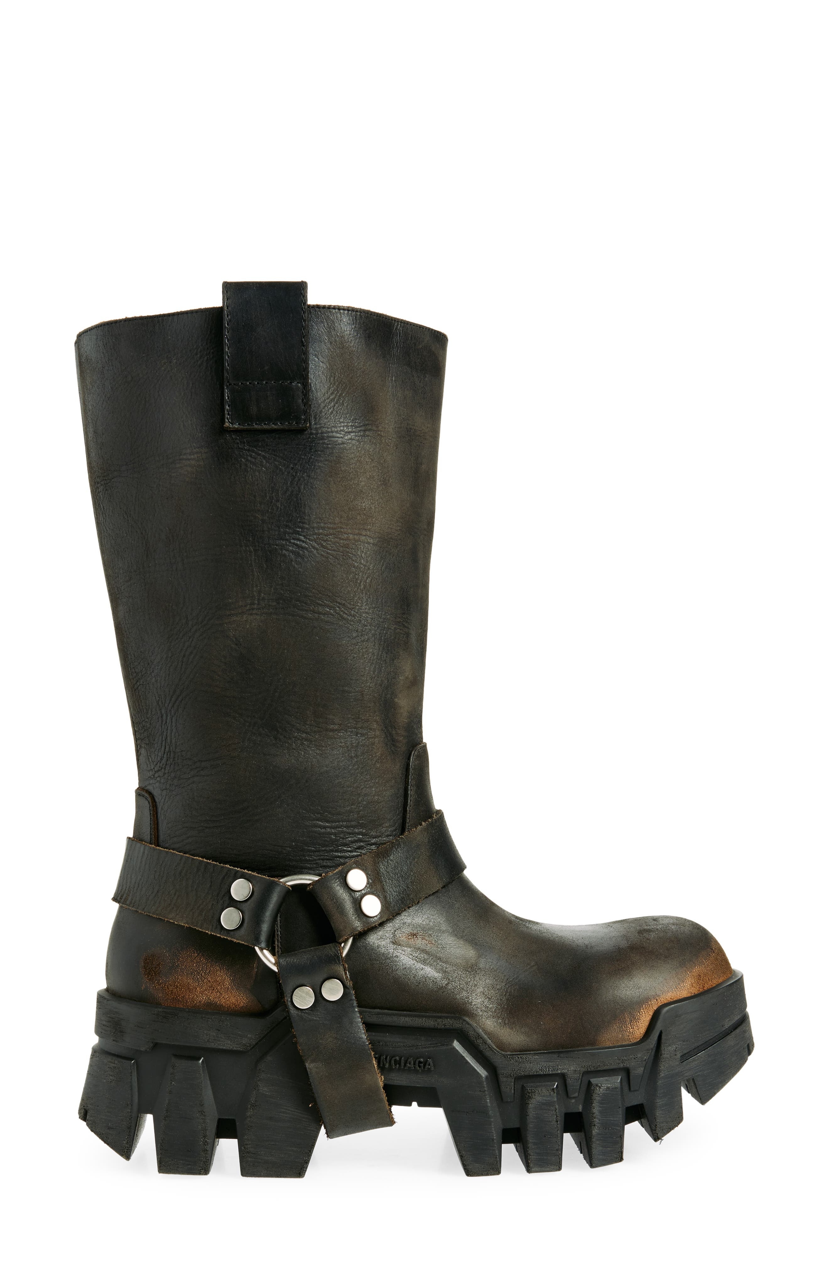 Balenciaga Bulldozer Harness Boot in 1021 Faded Black at Nordstrom - 3