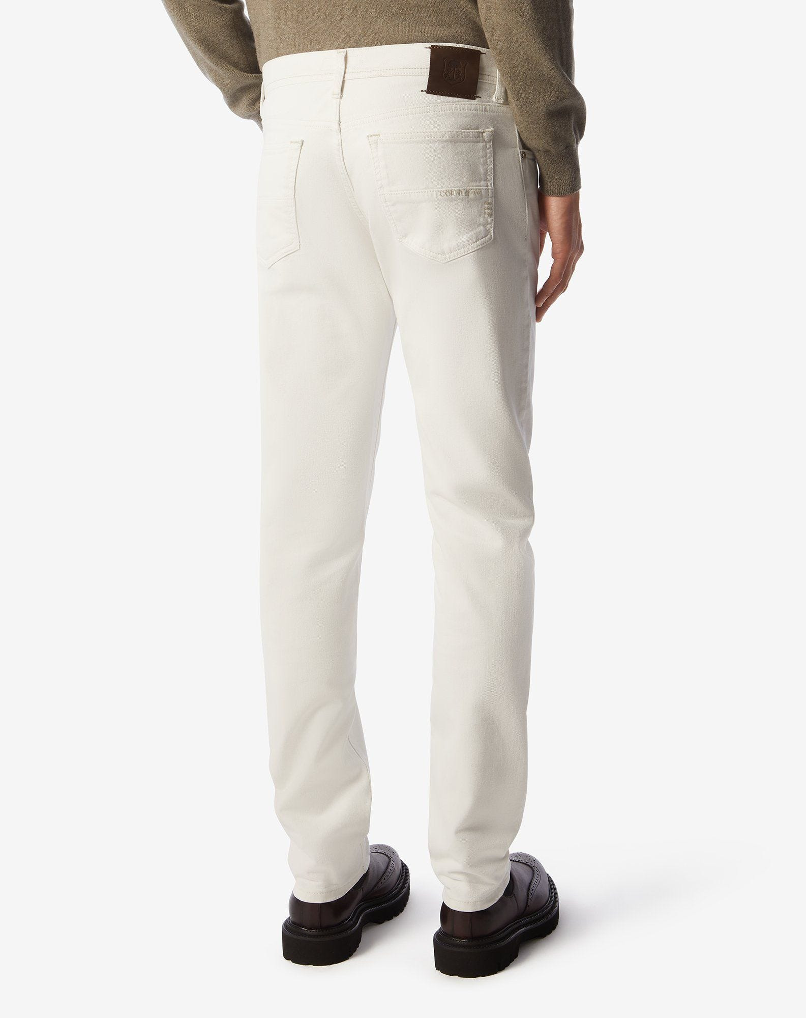 White stretch denim 5-pockets jeans - 4