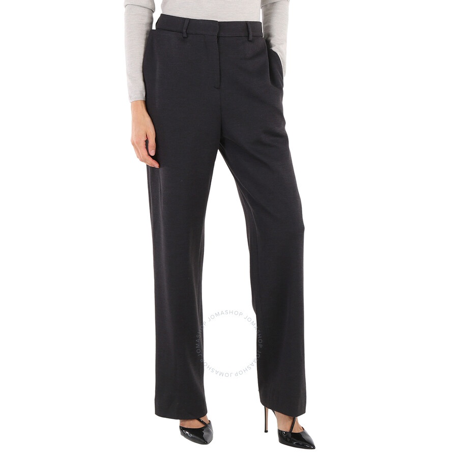 Burberry Ladies Charcoal Grey Straight Cashmere Trousers - 3