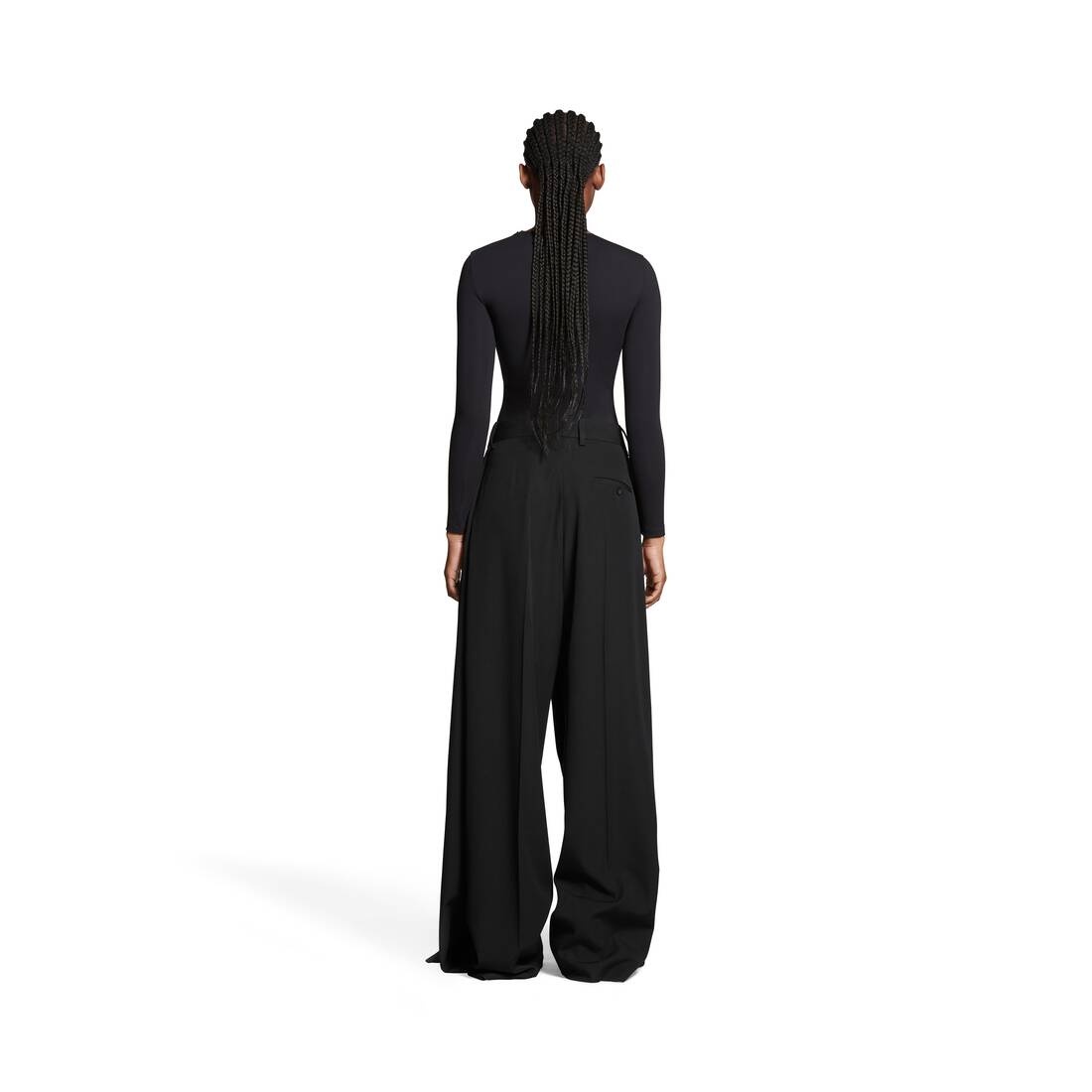 BALENCIAGA Double Front Pants in Black | REVERSIBLE