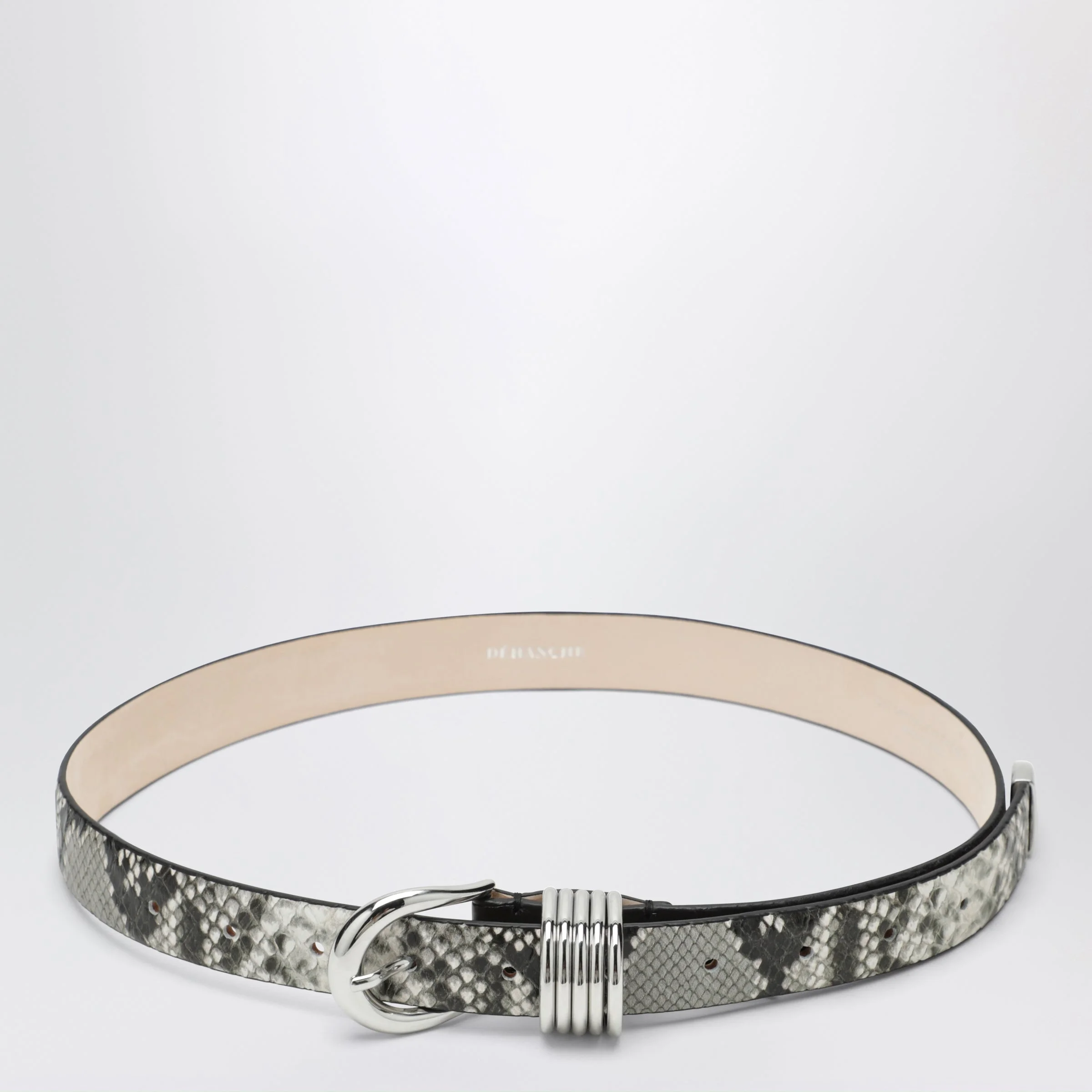 Hollyhock belt in python and crocodile-effect leather - 1