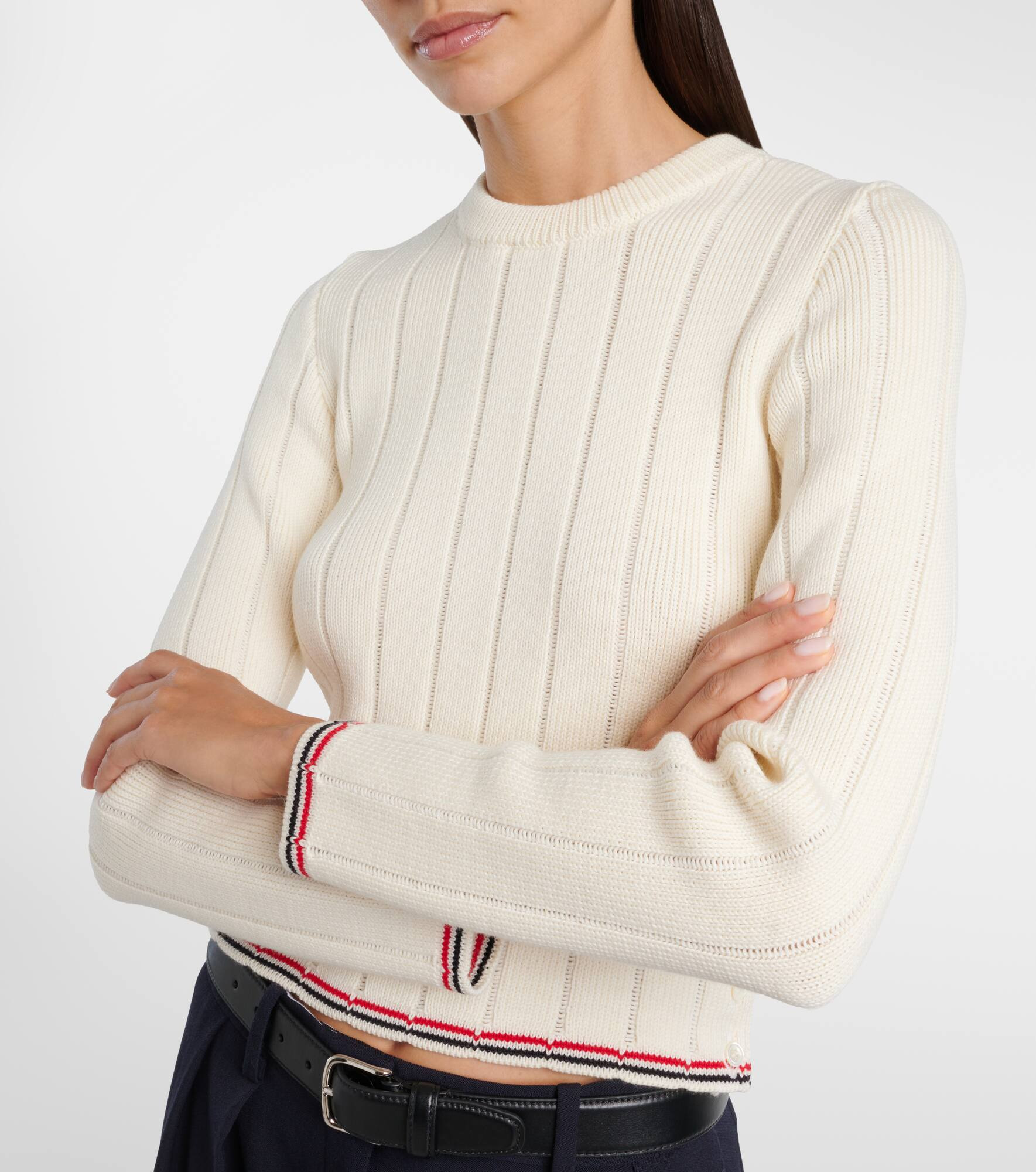 Cable-knit virgin wool sweater - 4