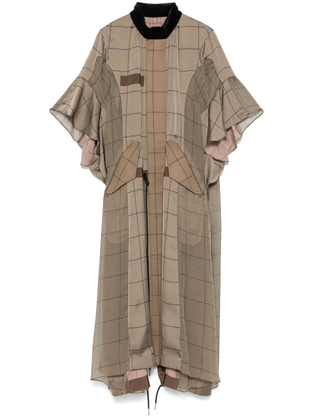 checked midi dress - 1