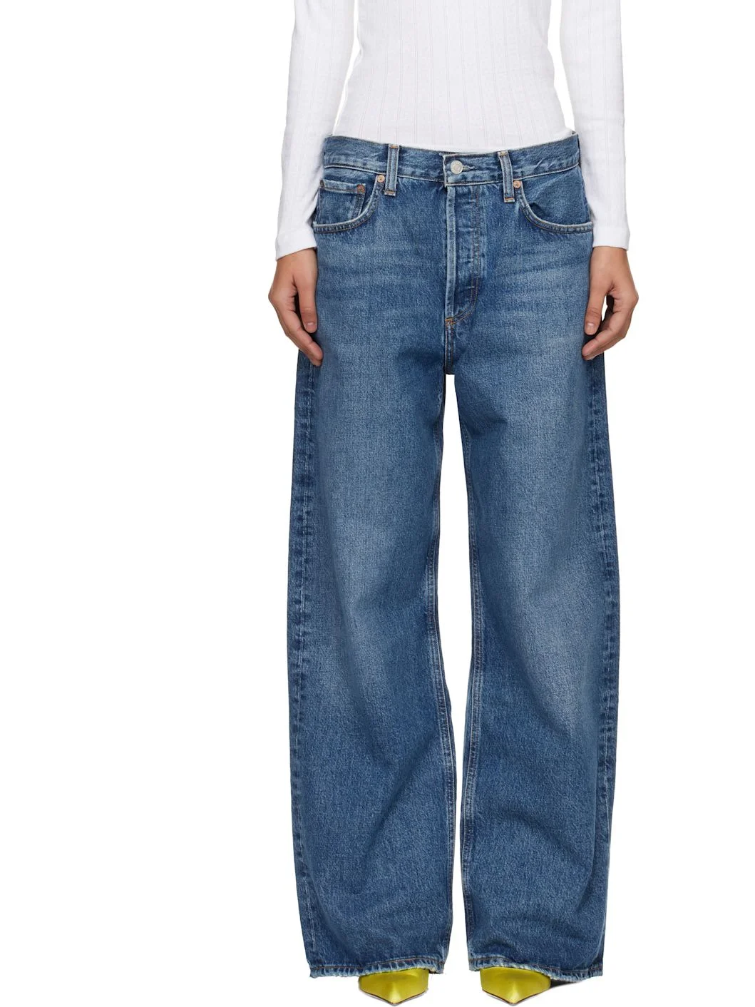 Blue Low Slung Baggy Jeans - 1