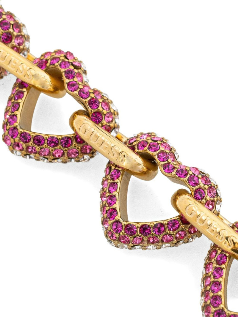 GUESS USA heart-shaped crystal-embellished bracelet outlook
