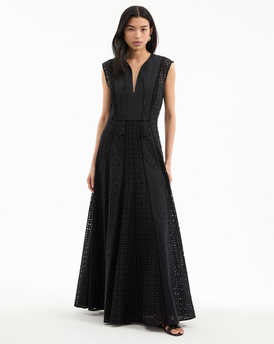 ALINA EYELET MAXI DRESS - 2