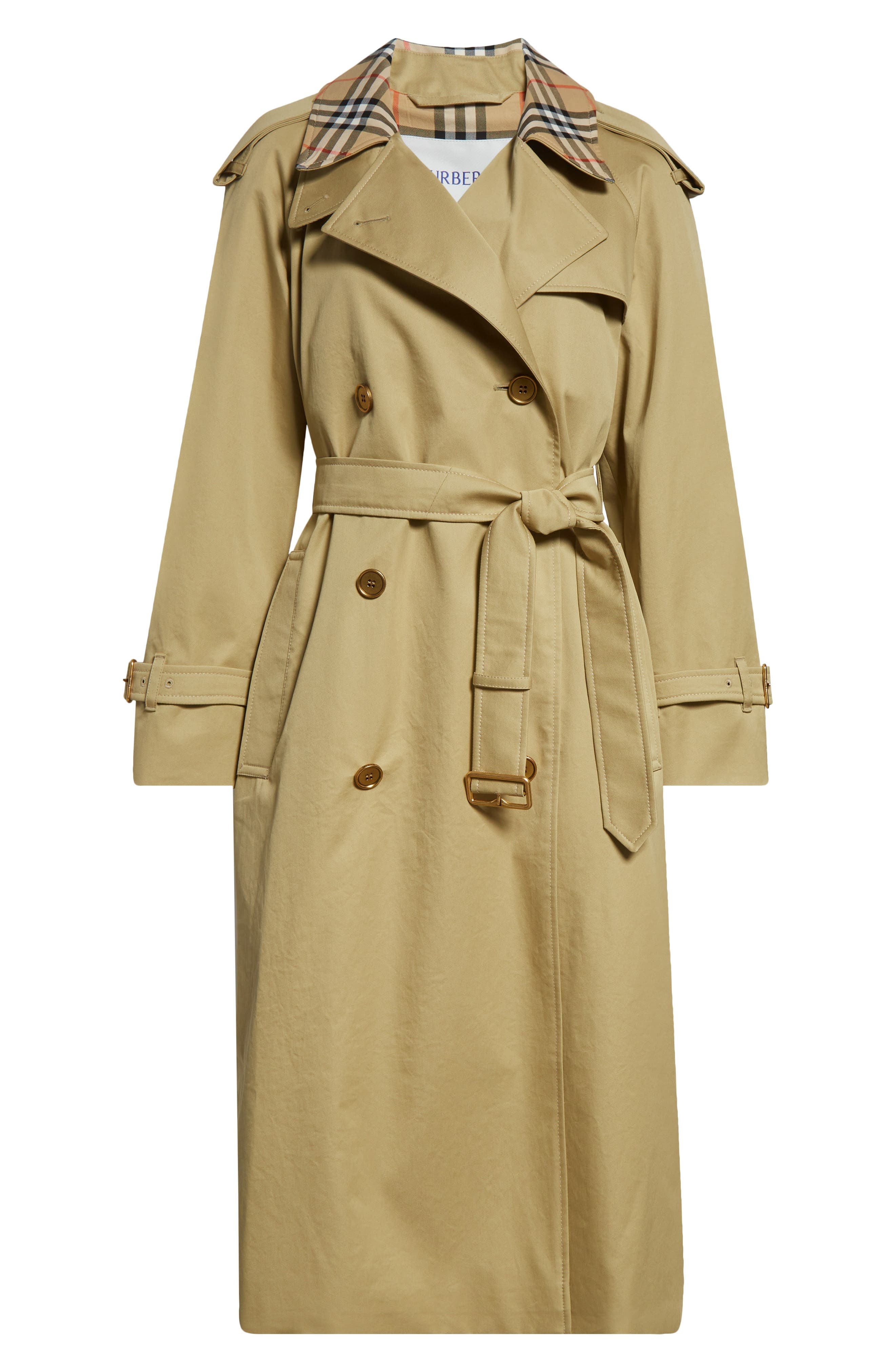 burberry Castleford Check Collar Water Resistant Gabardine Trench Coat in Hamper at Nordstrom - 1