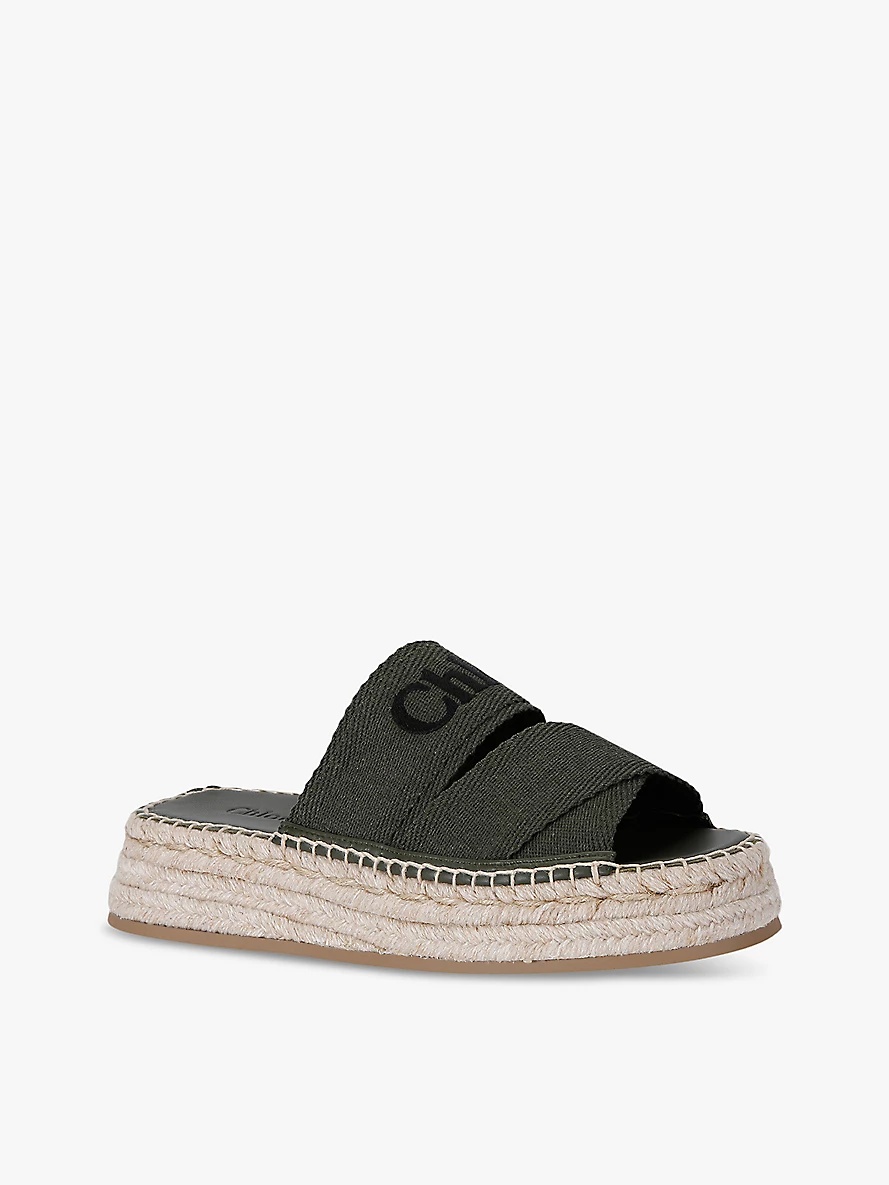 Mila logo-strap woven espadrille sandals - 3