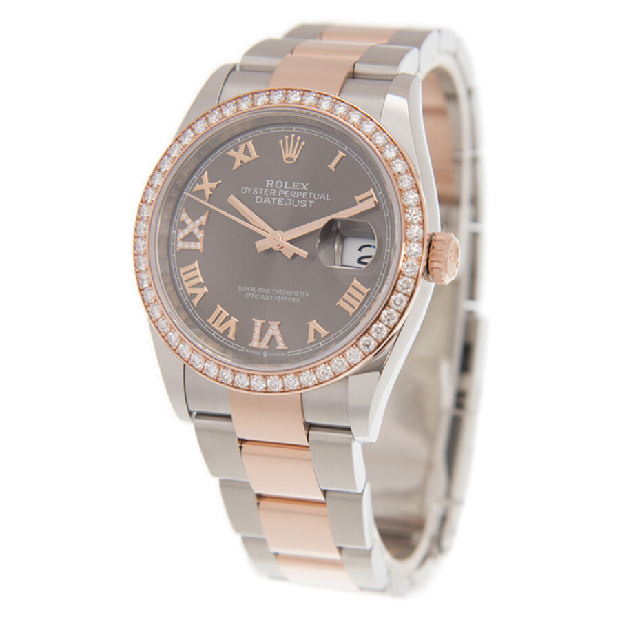 Rolex Datejust 36 Dark Rhodium Diamond Dial Automatic Men's Steel and 18k Everose Gold Oyster Watch  - 4