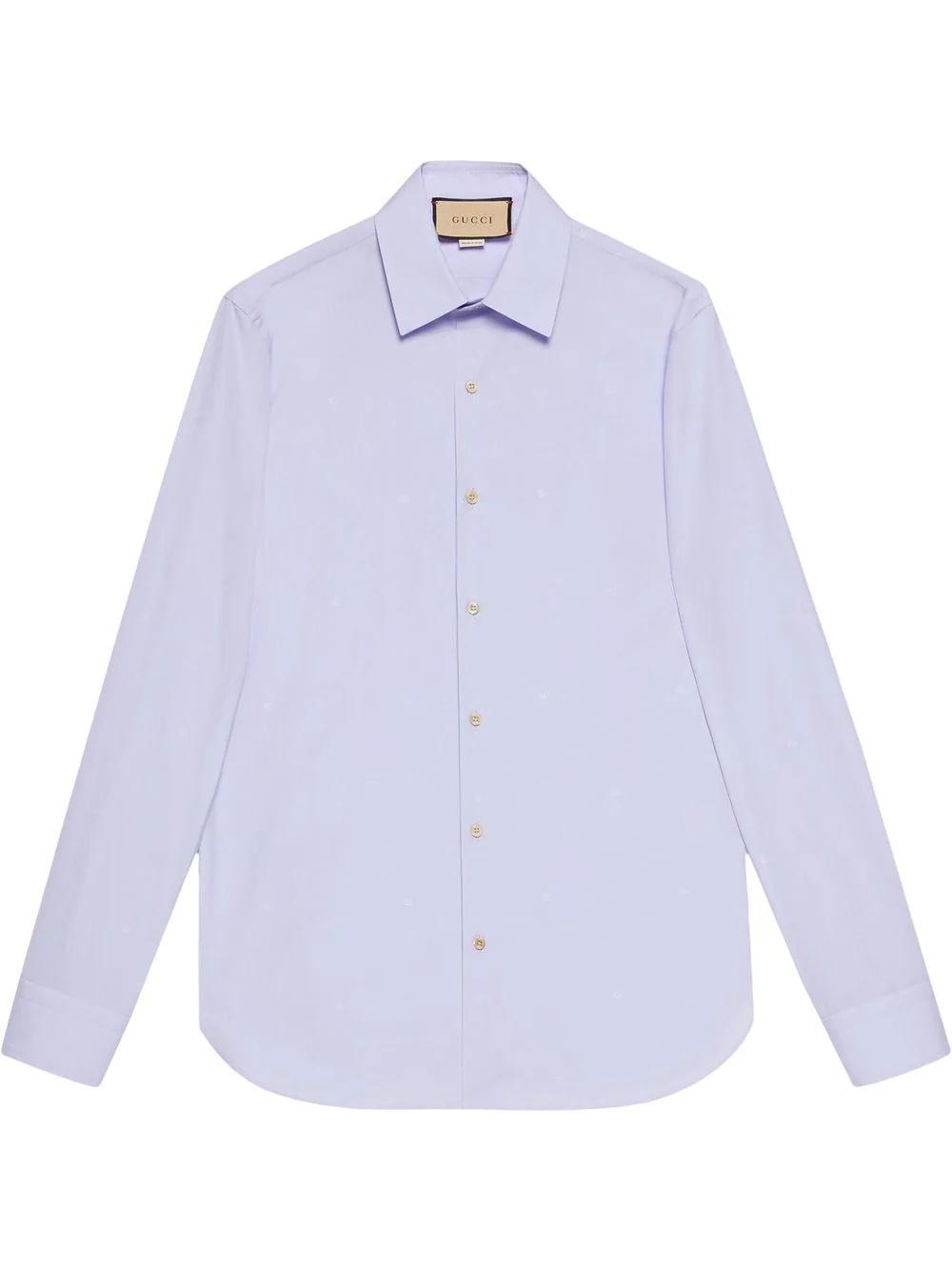 logo-embroidered poplin shirt - 1