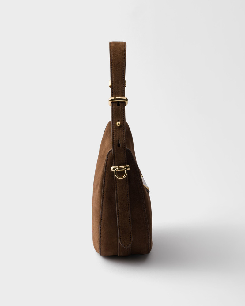 Prada Arqué mini suede shoulder bag 6