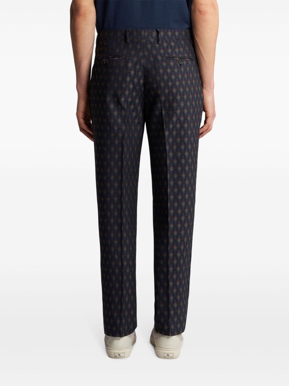 mid-rise jacquard tailored trousers - 4