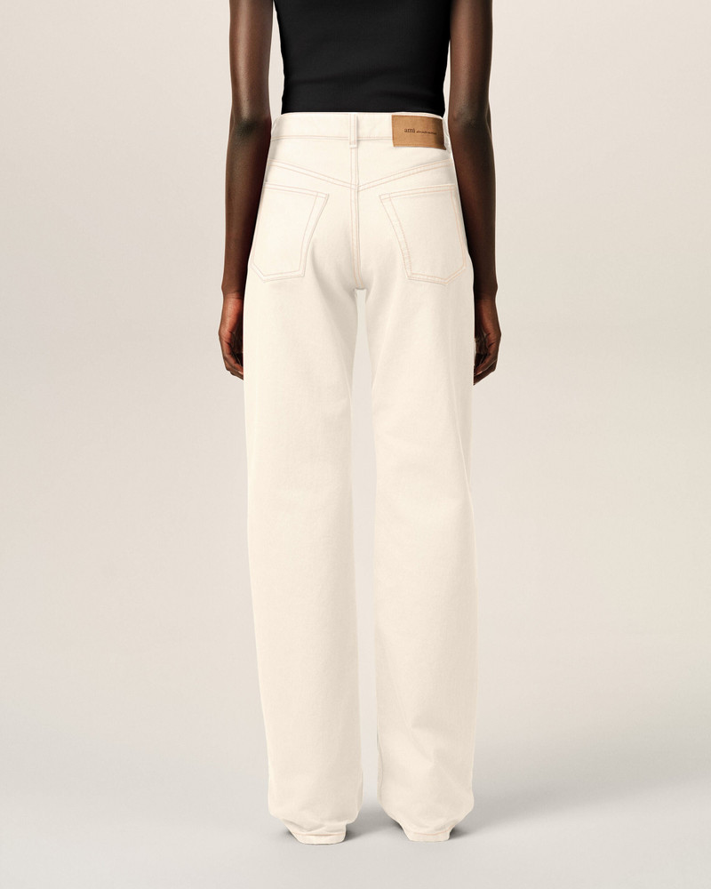 WHITE LARGE-FIT COTTON JEANS 4