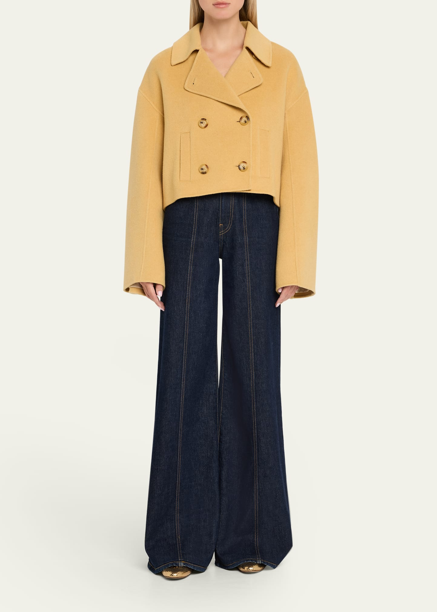 Marta Cropped Double-Faced Wool Coat - 2