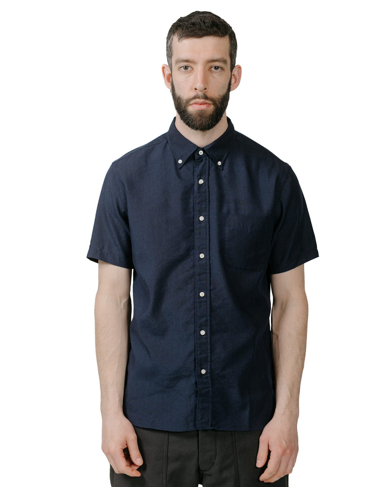 BEAMS PLUS B.D. Short Sleeve COOLMAX® Linen Navy outlook