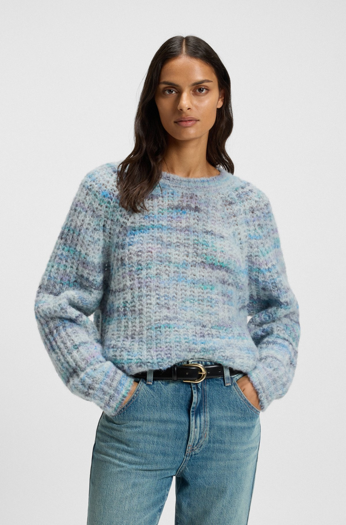 ALPACA-BLEND RELAXED-FIT SWEATER WITH MULTICOLORED YARNS - 2
