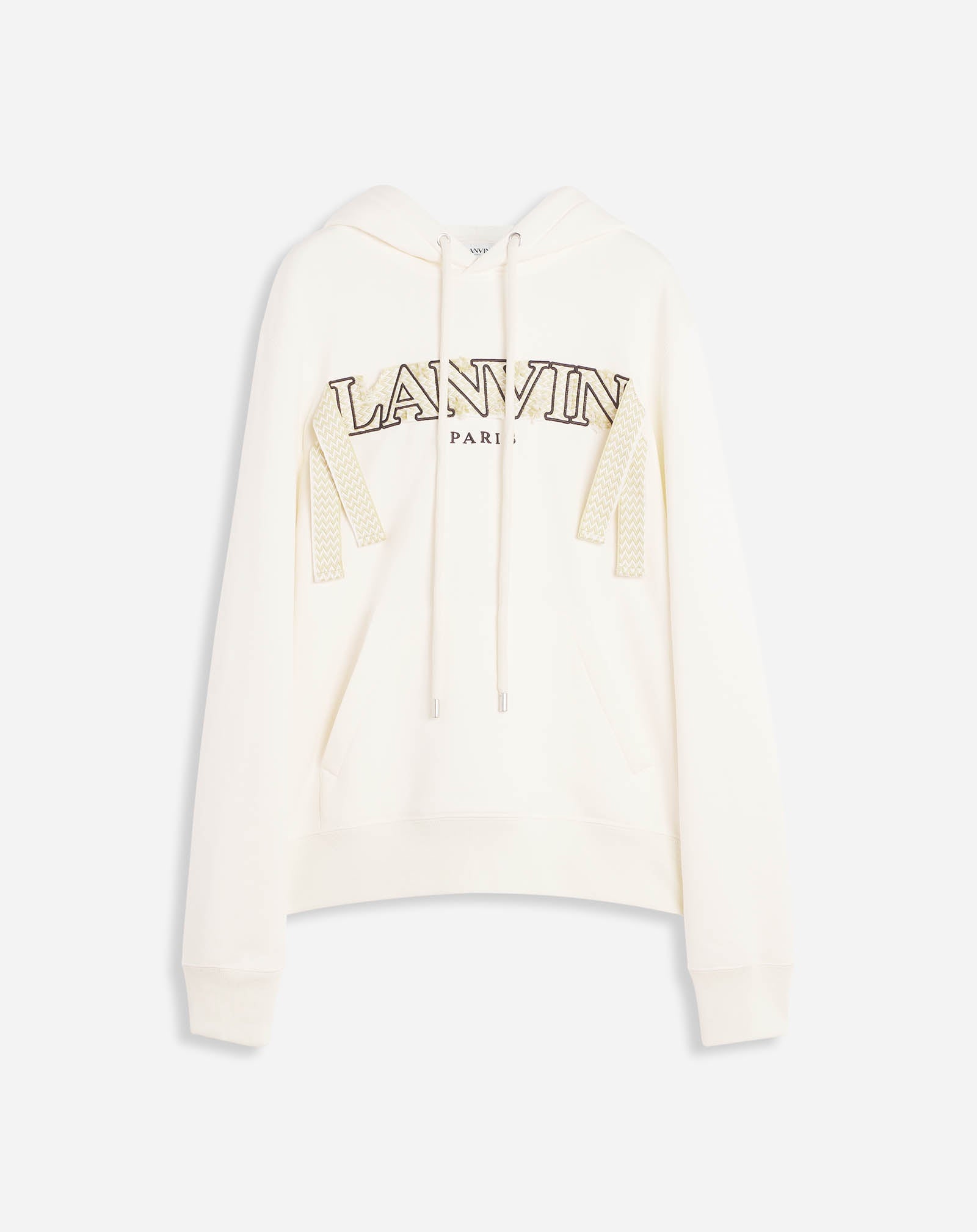 EMBROIDERED LANVIN CURB LACE HOODIE - 1