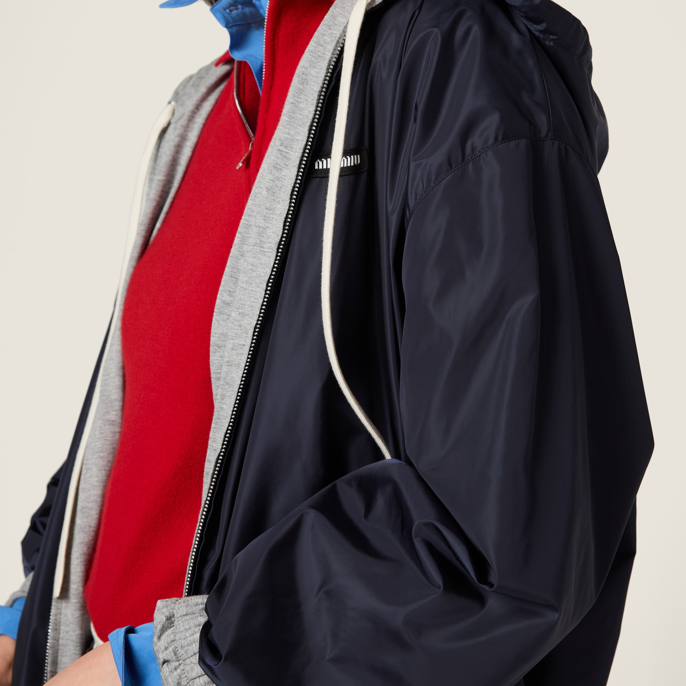 Reversible technical fabric and jersey blouson jacket - 4