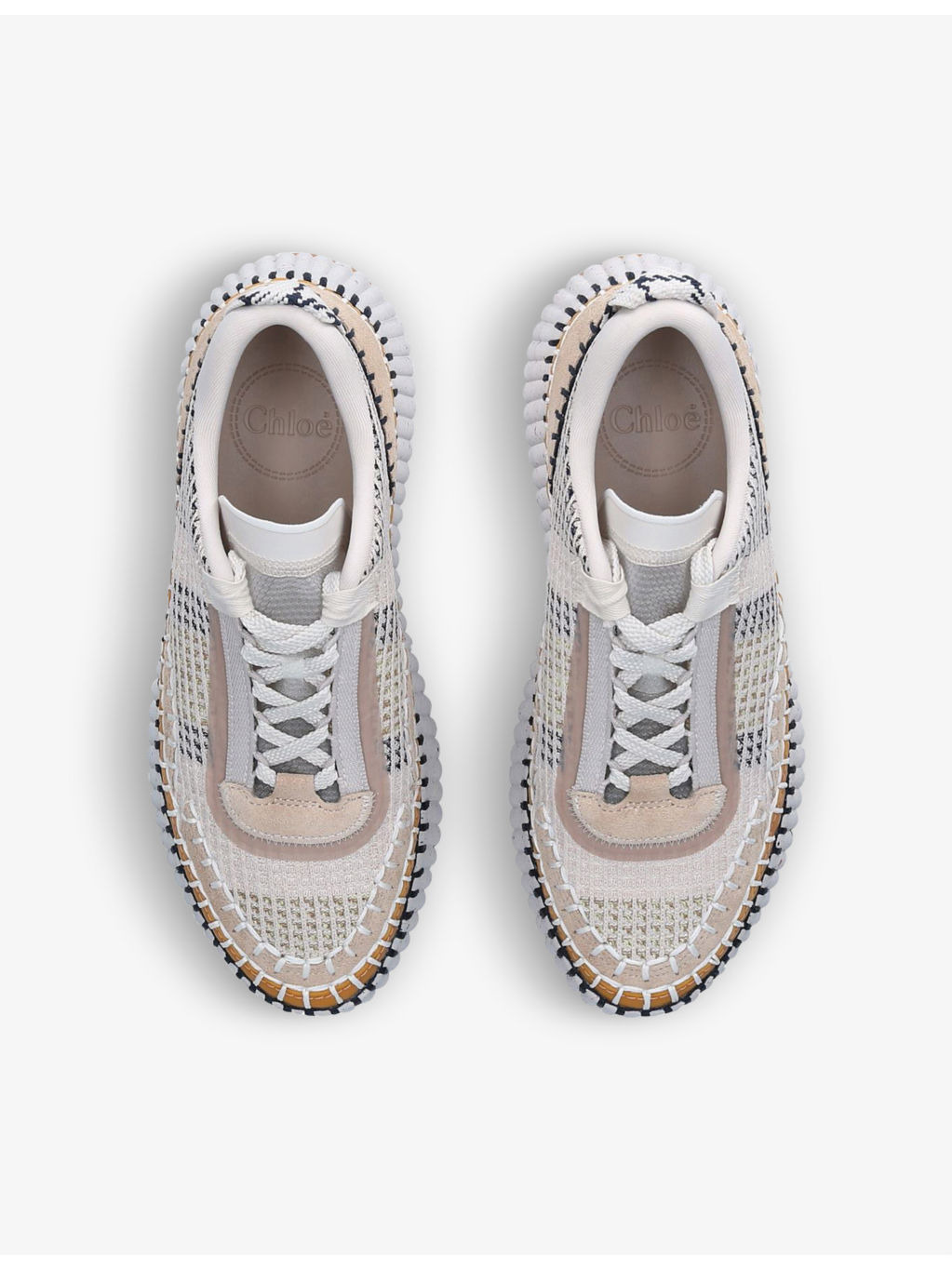 Nama embroidered suede and recycled mesh trainers - 2