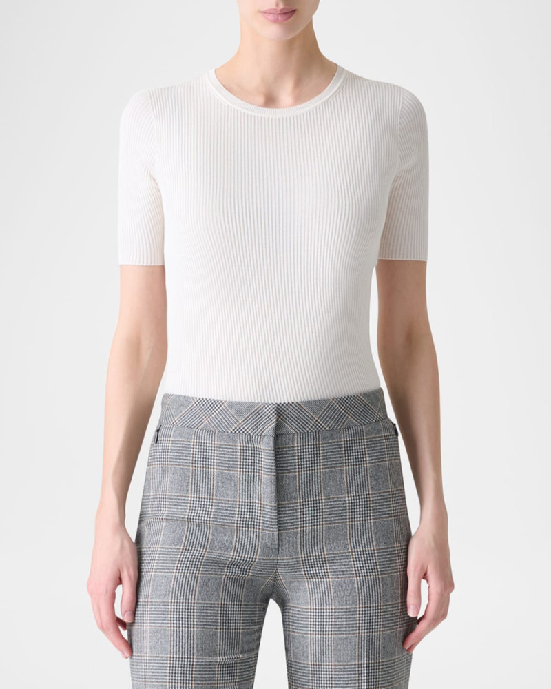 Ribbed Seamless Crewneck Sweater 4