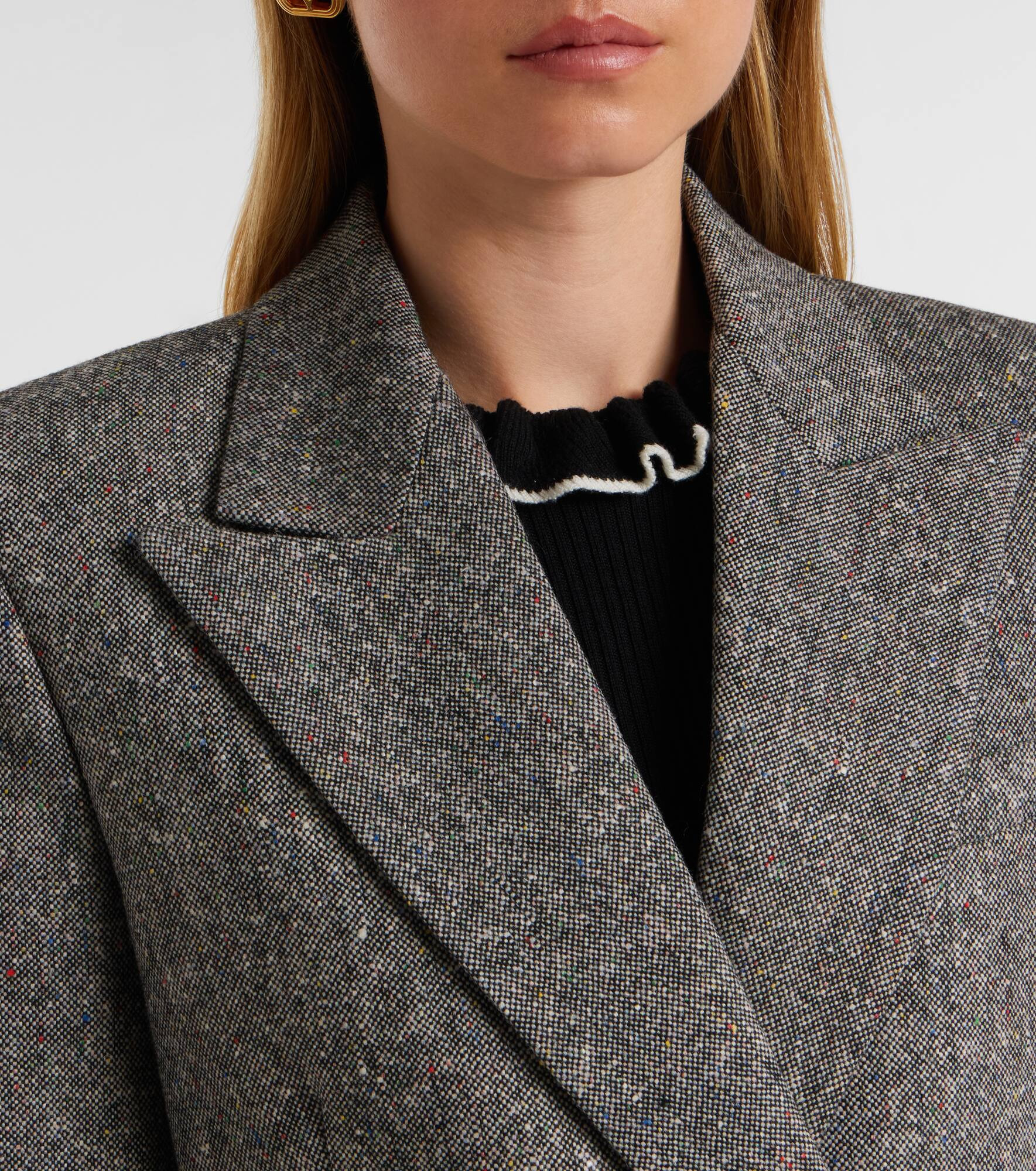 Double-breasted wool-blend blazer - 5