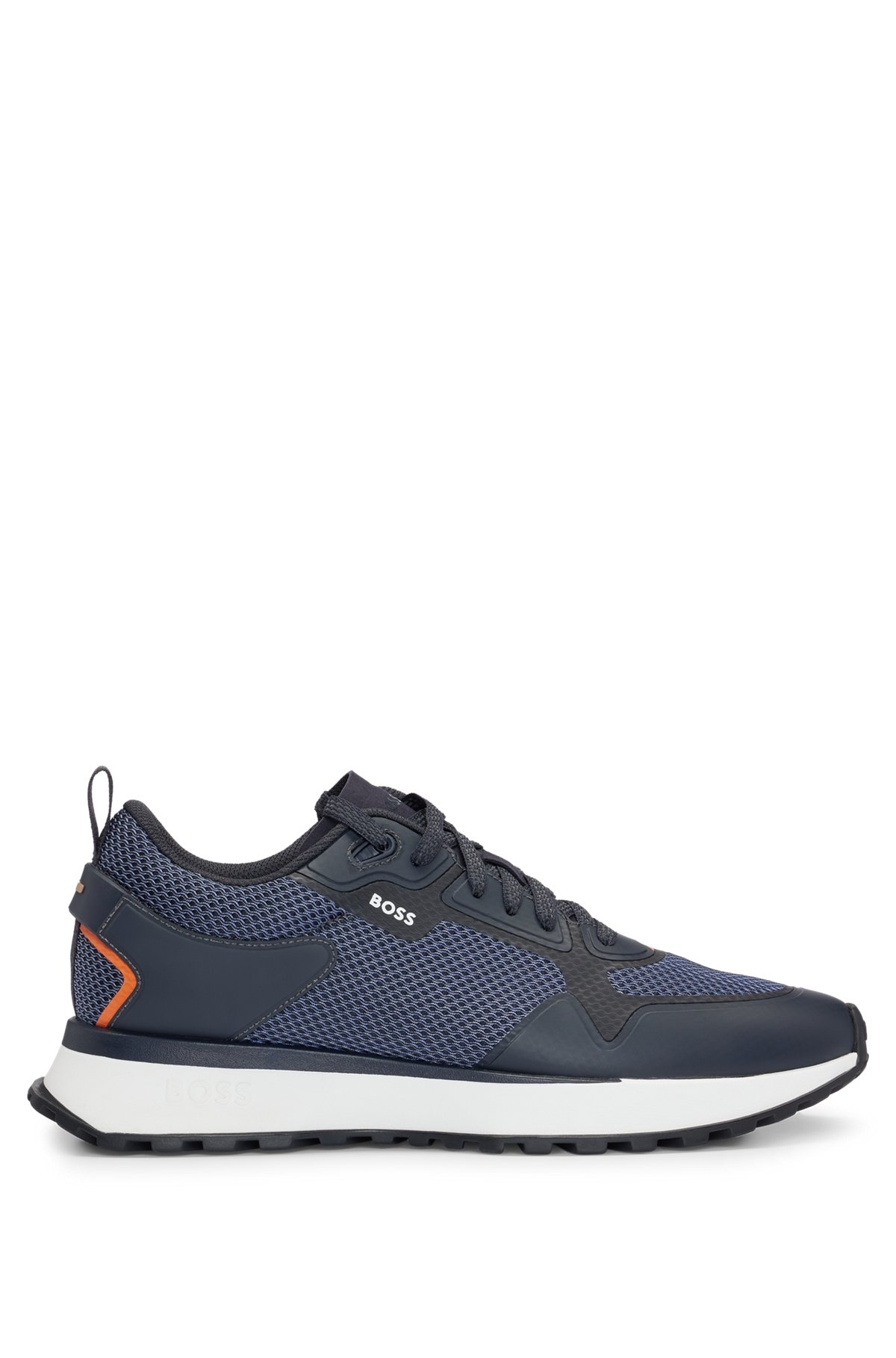 MIXED-MATERIAL TRAINERS WITH MESH DETAILS AND BRANDING - 1