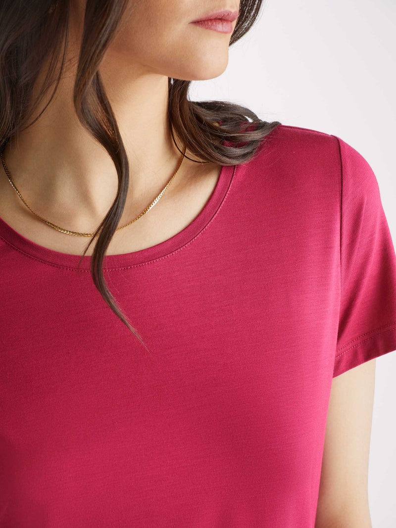 Women's T-Shirt Lara Micro Modal Stretch Berry - 5