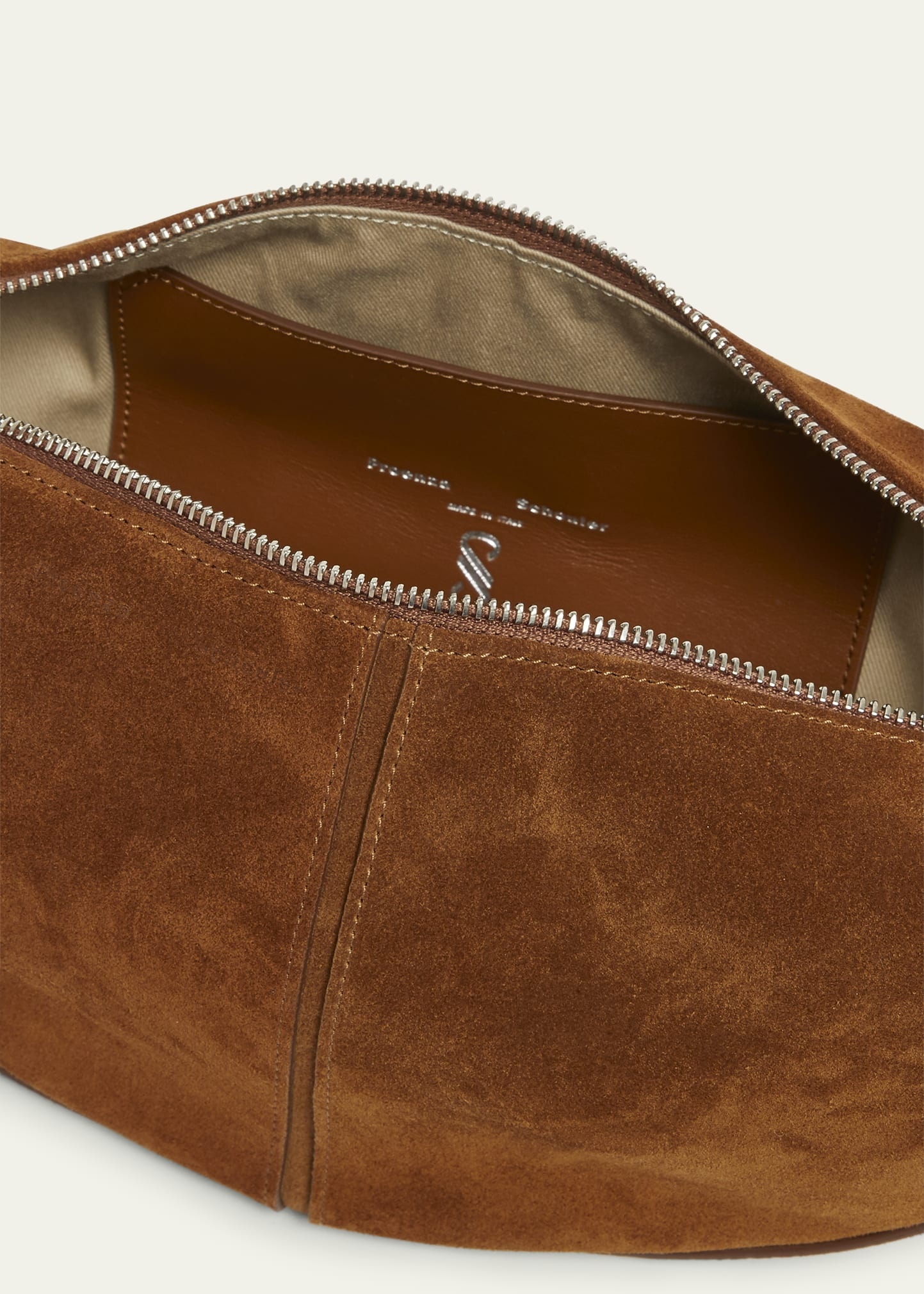 Slide Zip Suede Shoulder Bag - 4