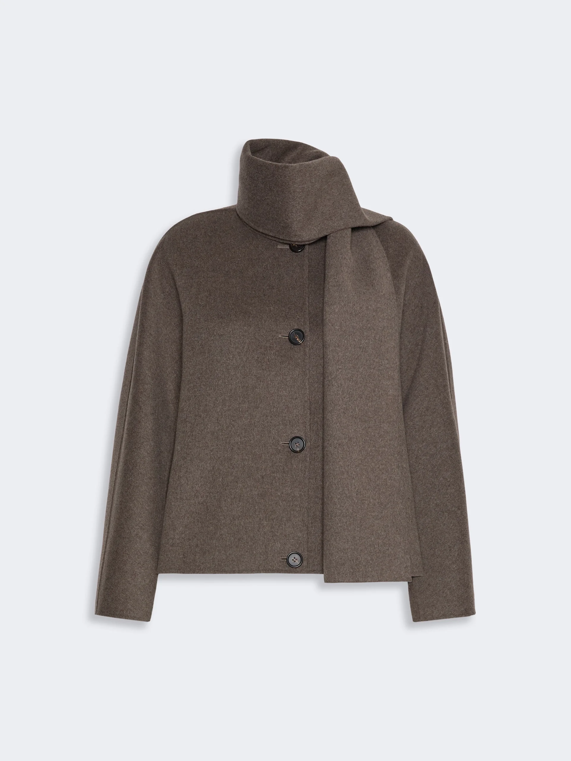 KATE Cropped wool broadcloth jacket - MEDIUM GREY - 1