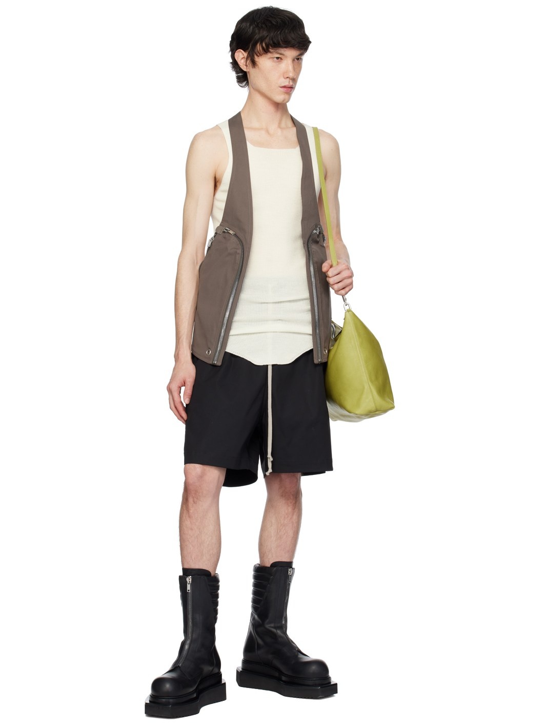 Off-White Ribbed Tank Top - 4