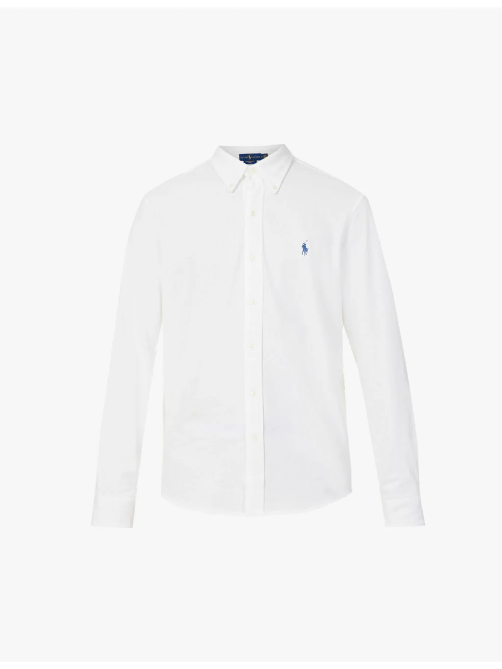 Long-sleeved logo-embroidered slim-fit cotton shirt - 1